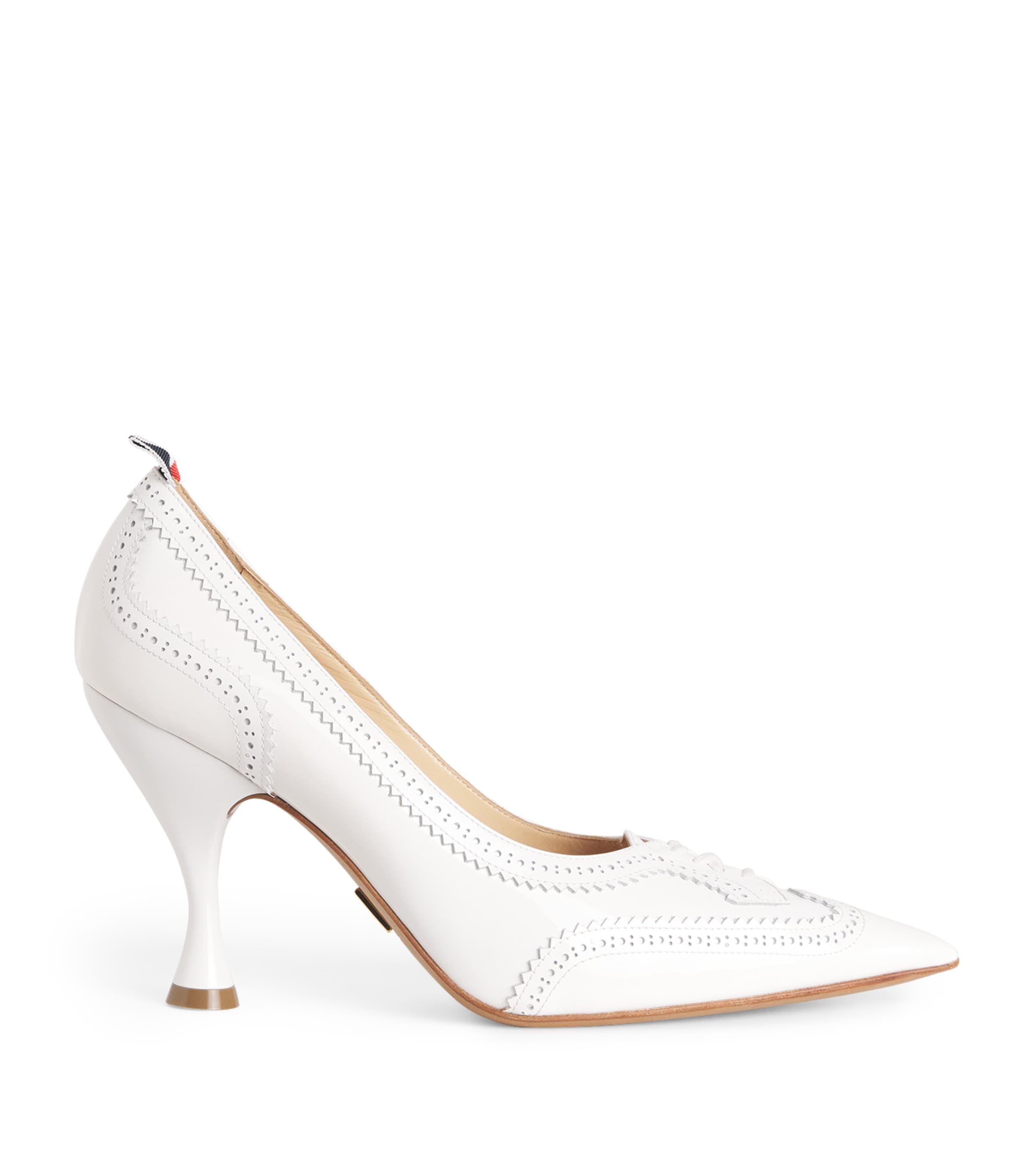 Thom Browne Patent Leather Wingtip Pumps 90 White Image 1