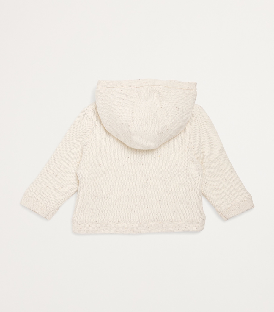 Cotton-Blend Knitted Coat (0-24 Months) NACRE MOUCHET� Image 2