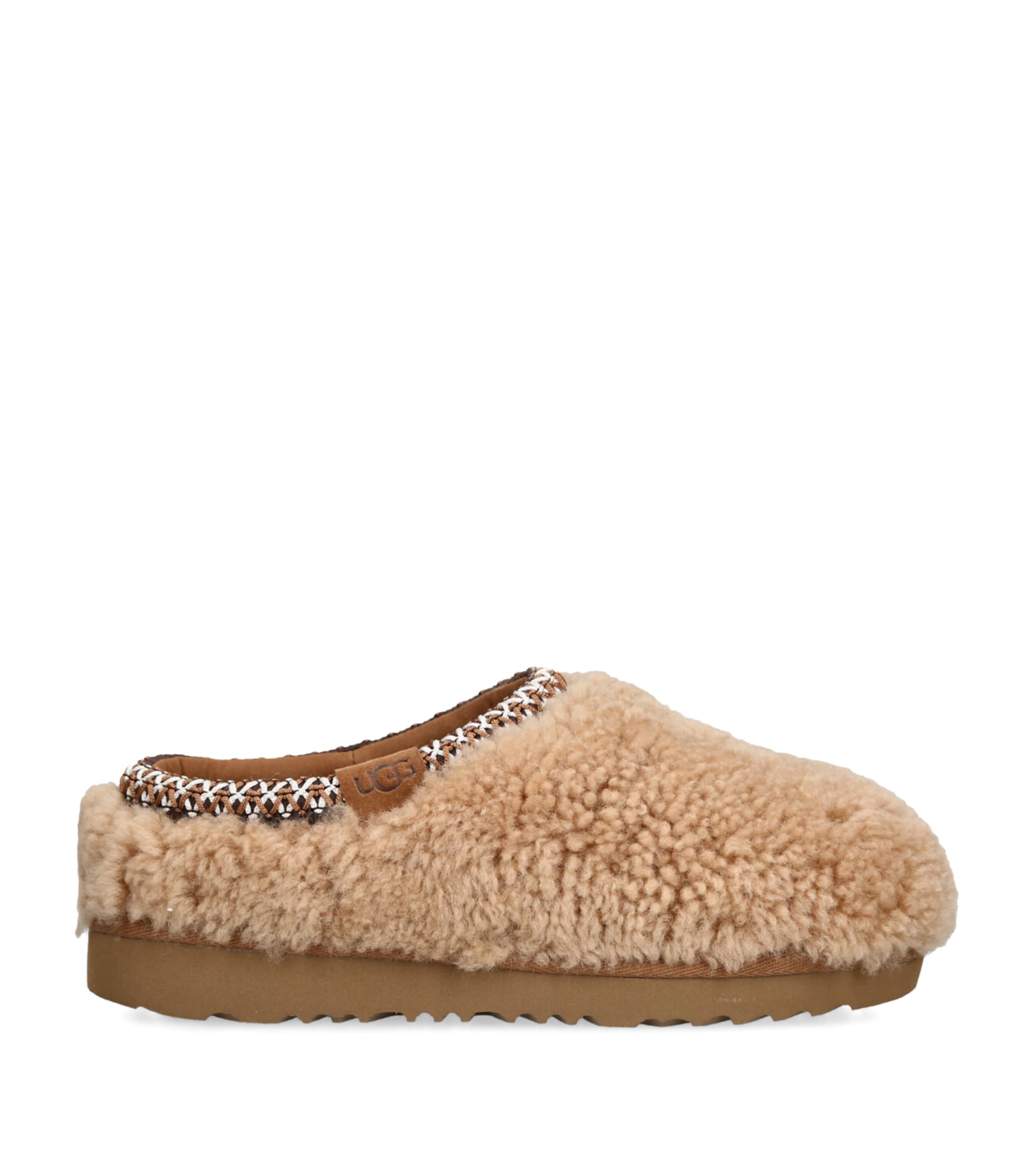 Ugg Kids' Sheepskin Tasman Maxi Curly Slippers In Che