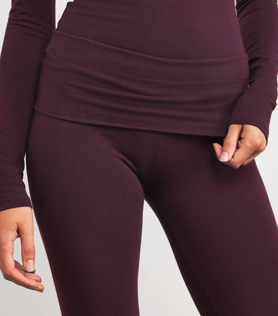 Cotton-Blend Jersey Foldover Trousers CURRANT Image 6