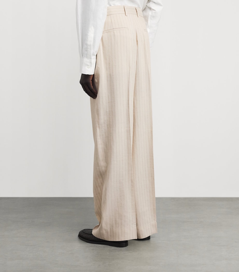 AMIRI Mens Pinstripe Tailored Trousers Alabaster Image 5