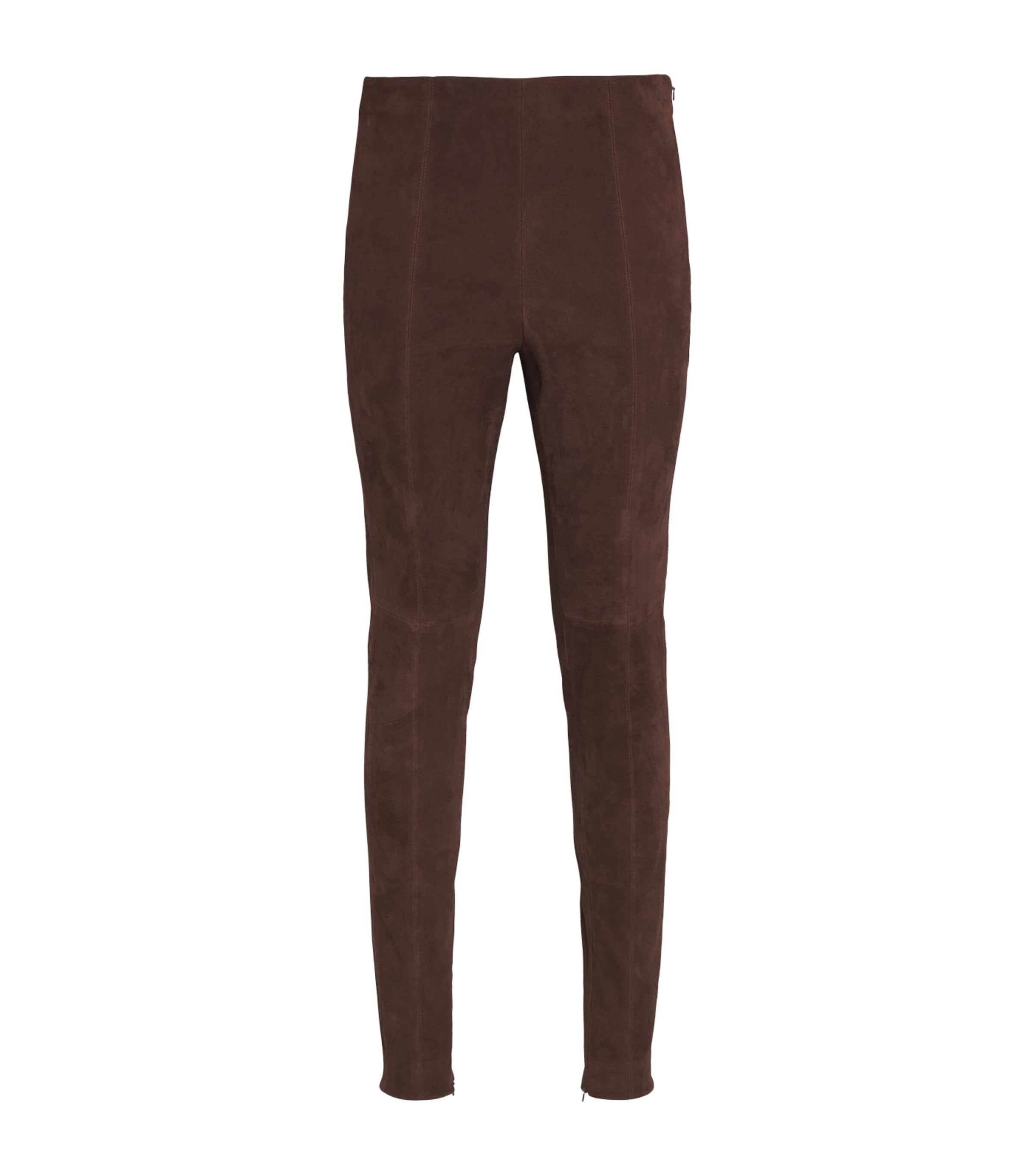 Polo Ralph Lauren Suede Leggings In Brown