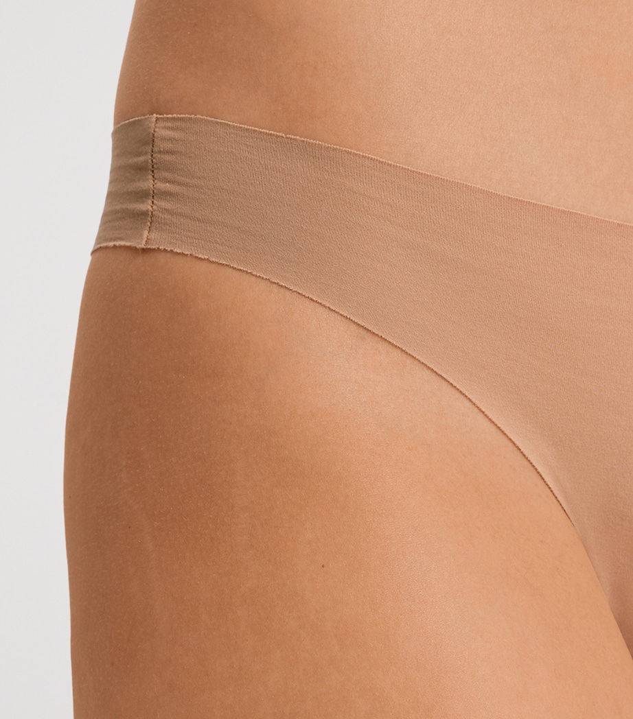 Invisible Cotton Thong BEIGE Image 6