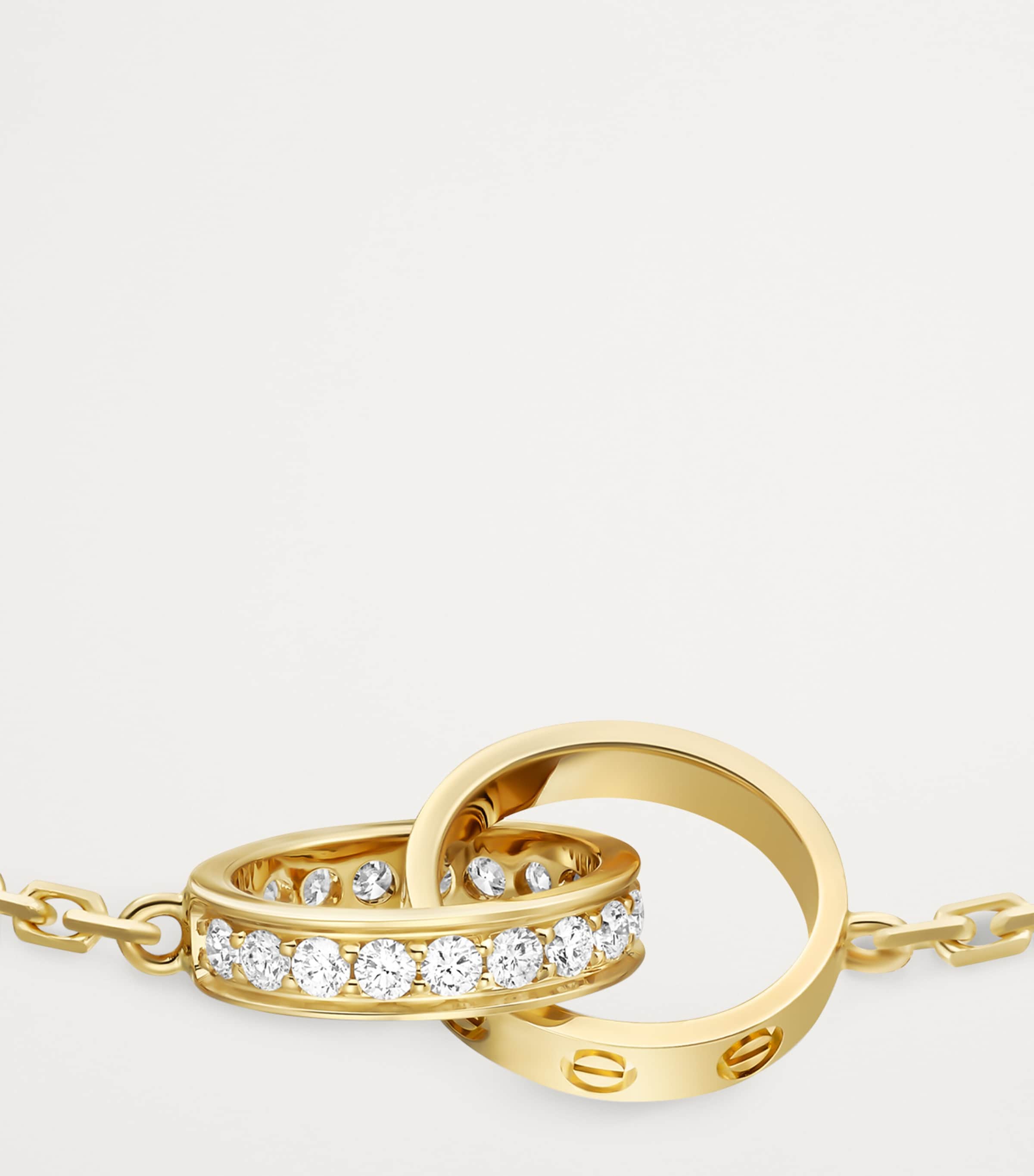 Yellow Gold and Diamond LOVE Chain Bracelet YELLOW GOLD Image 8