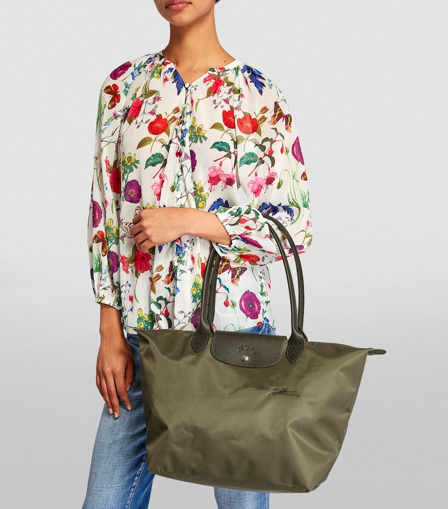 Longchamp Large Le Pliage Green Tote Bag Forest Image 5