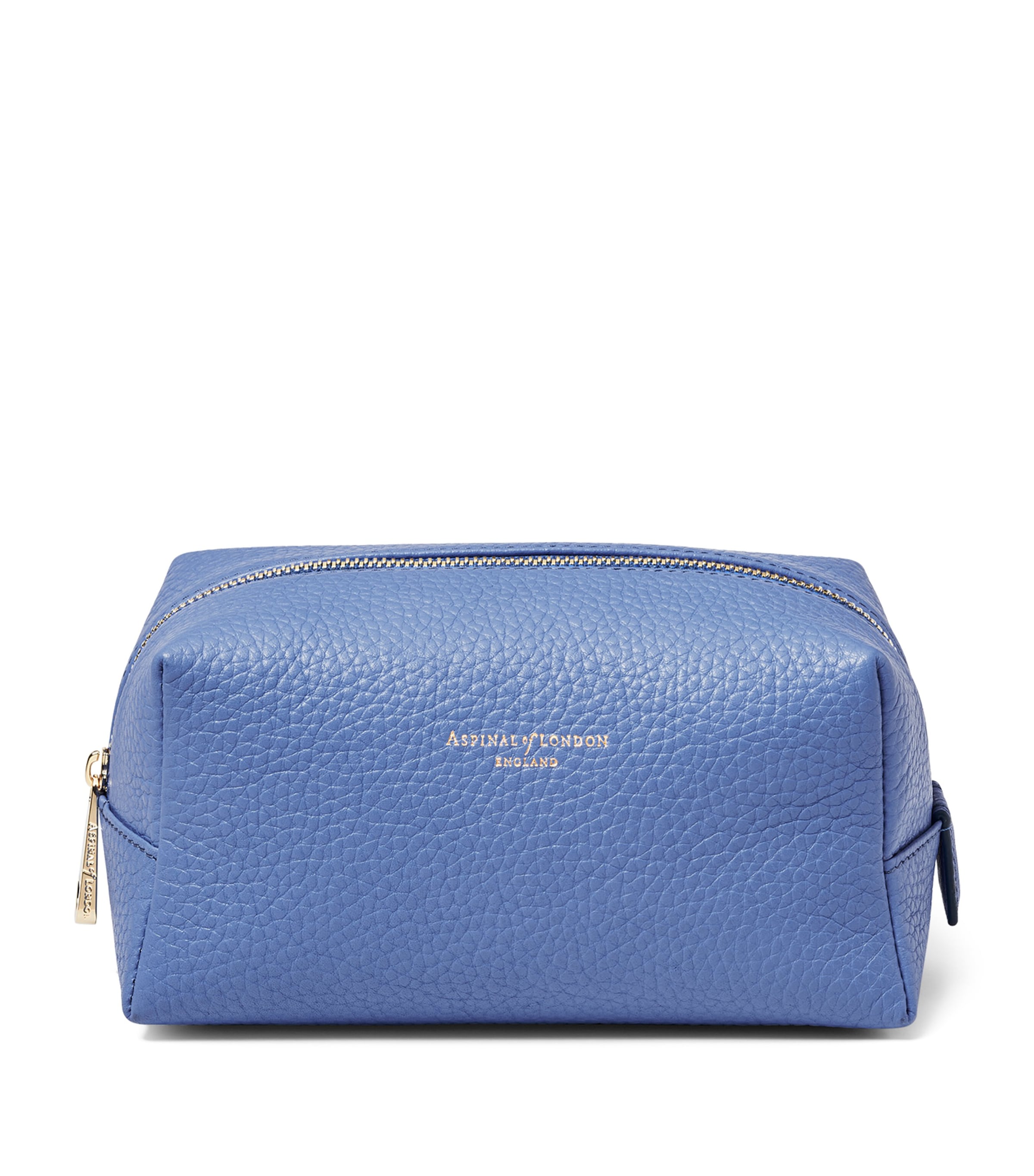 Aspinal Of London Leather London Make-up Bag In Blue