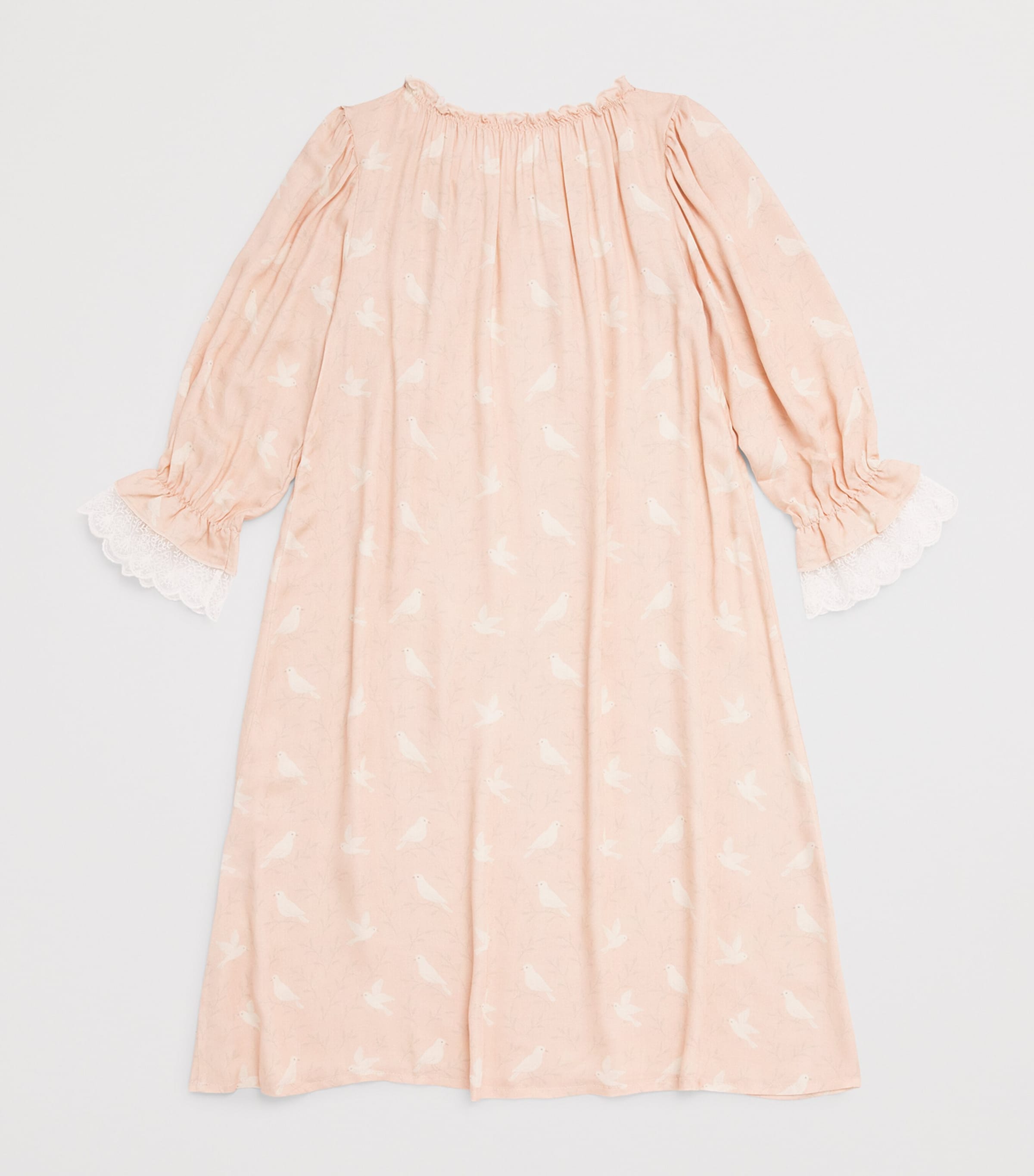 Amiki Printed Ruffled Victoria Nightdress (2-14 Years) Apricot Beige Image 2