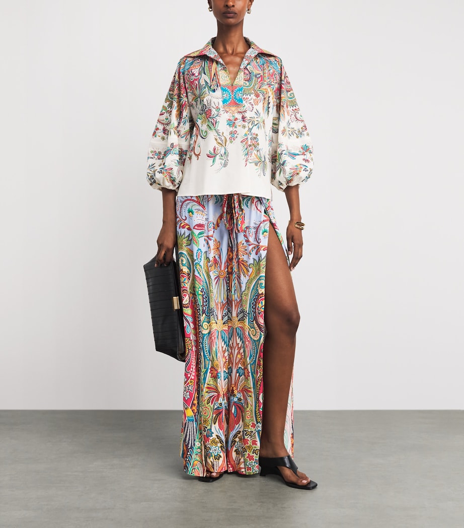 Etro Womens Paisley Split-Leg Trousers Prnt/pl Blu Bs Image 2