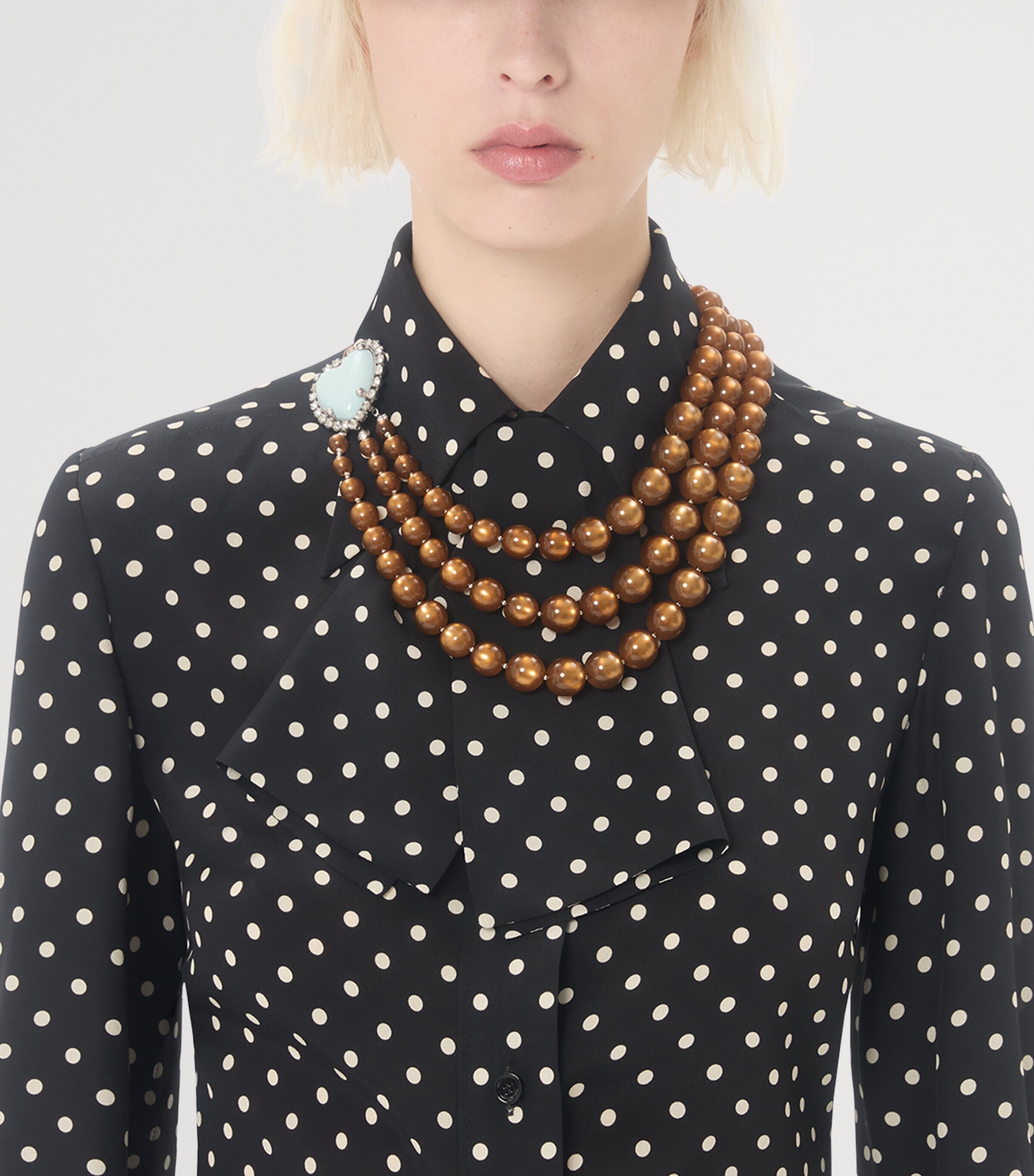 Valentino Womens Silk Polka Dot Shirt Image 7