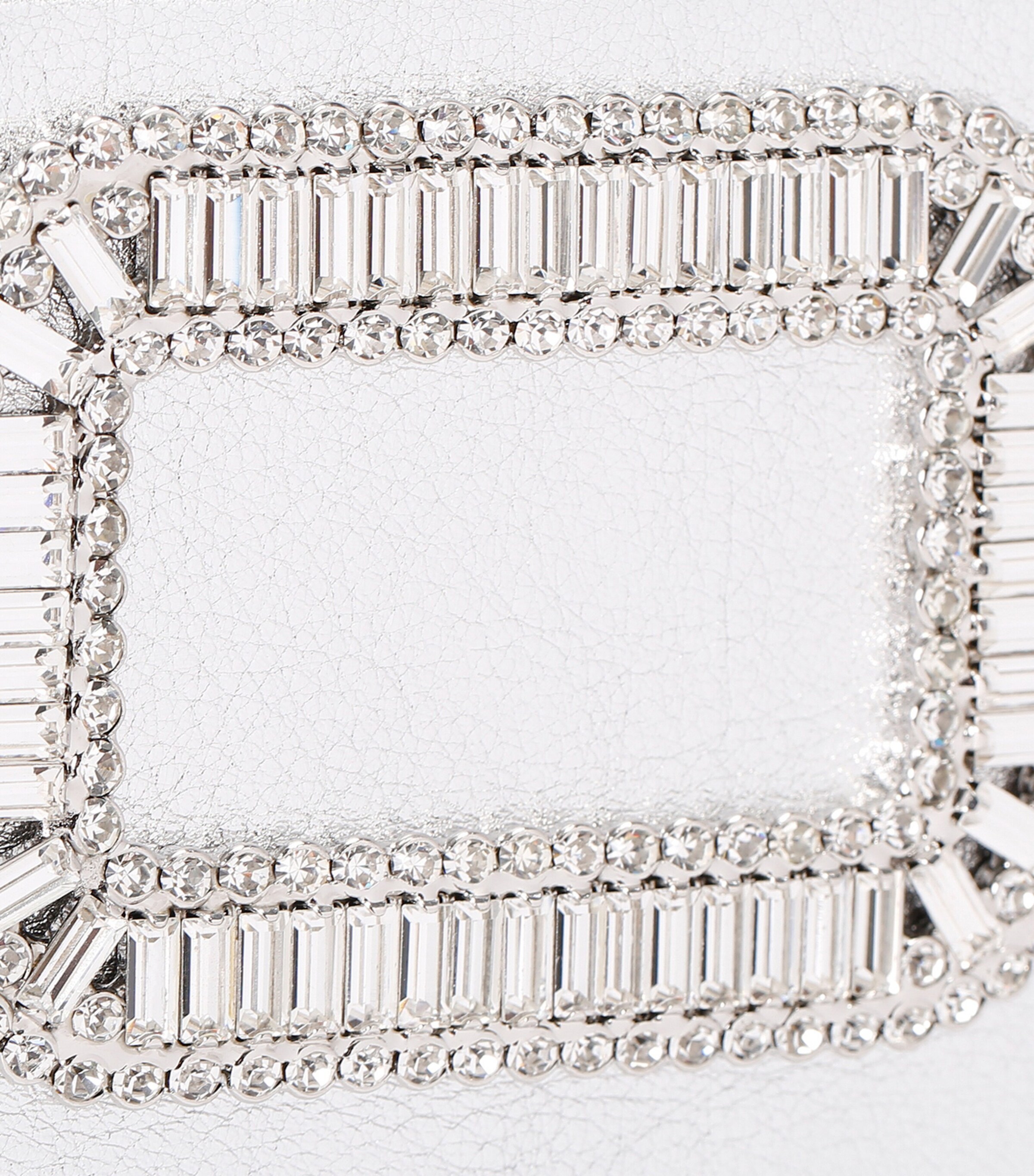 Roger Vivier Small Metallic Leather Pilgrim Clutch Bag Silver Image 2