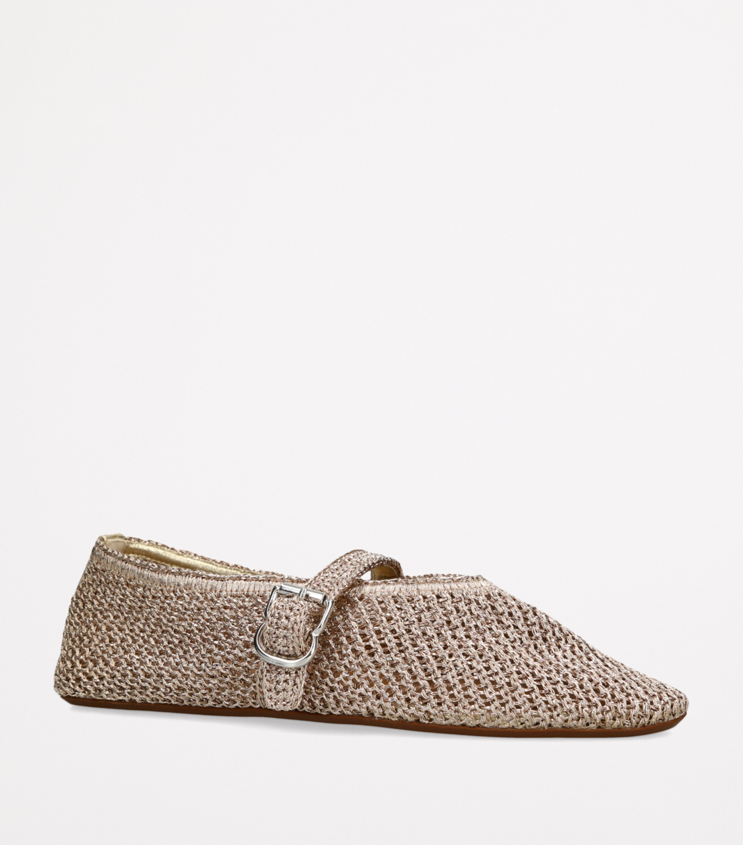 Alaïa Lurex Crochet Ballet Flats Blush Image 3