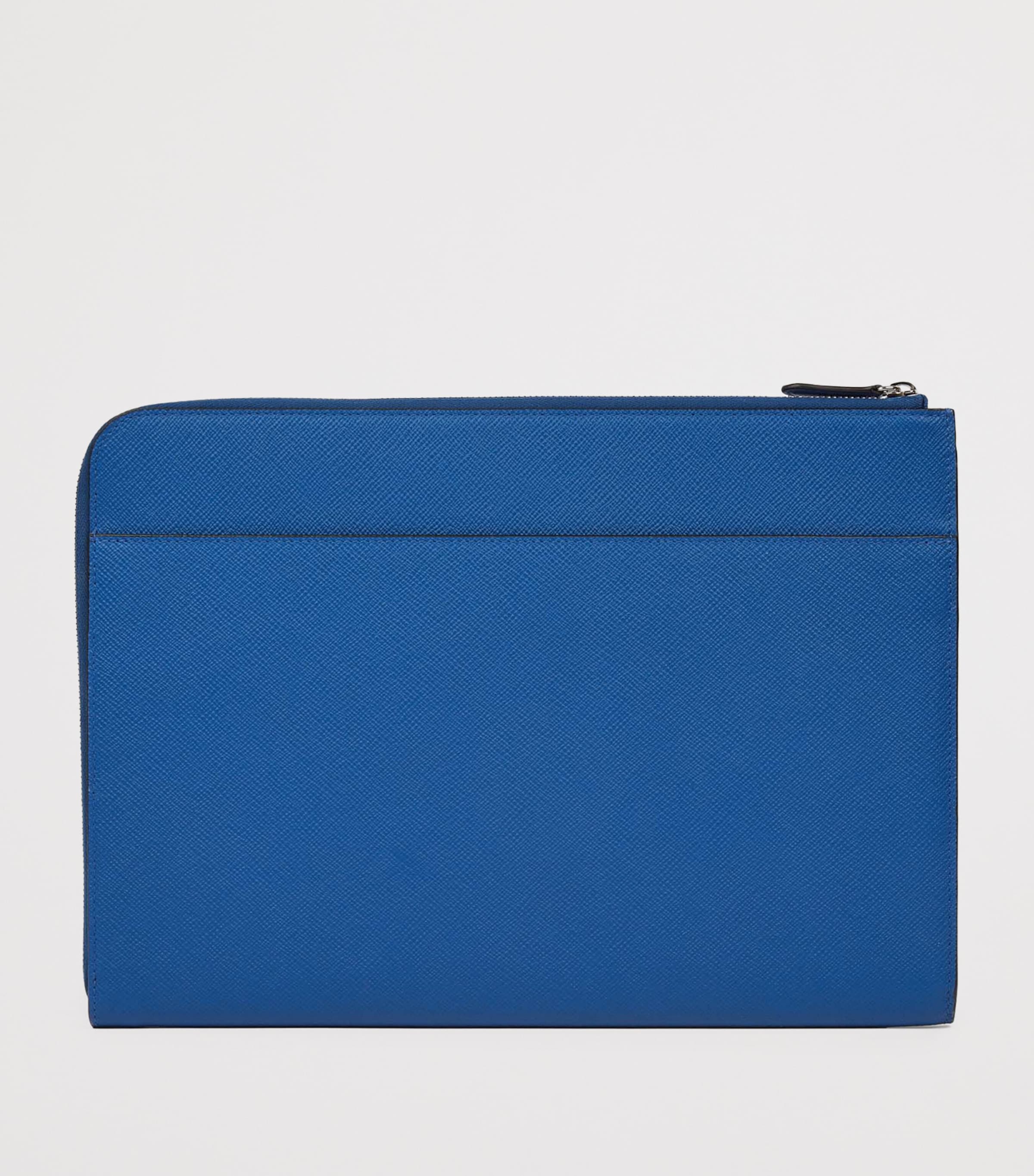 Small Panama Leather Laptop Case CERULEAN Image 3