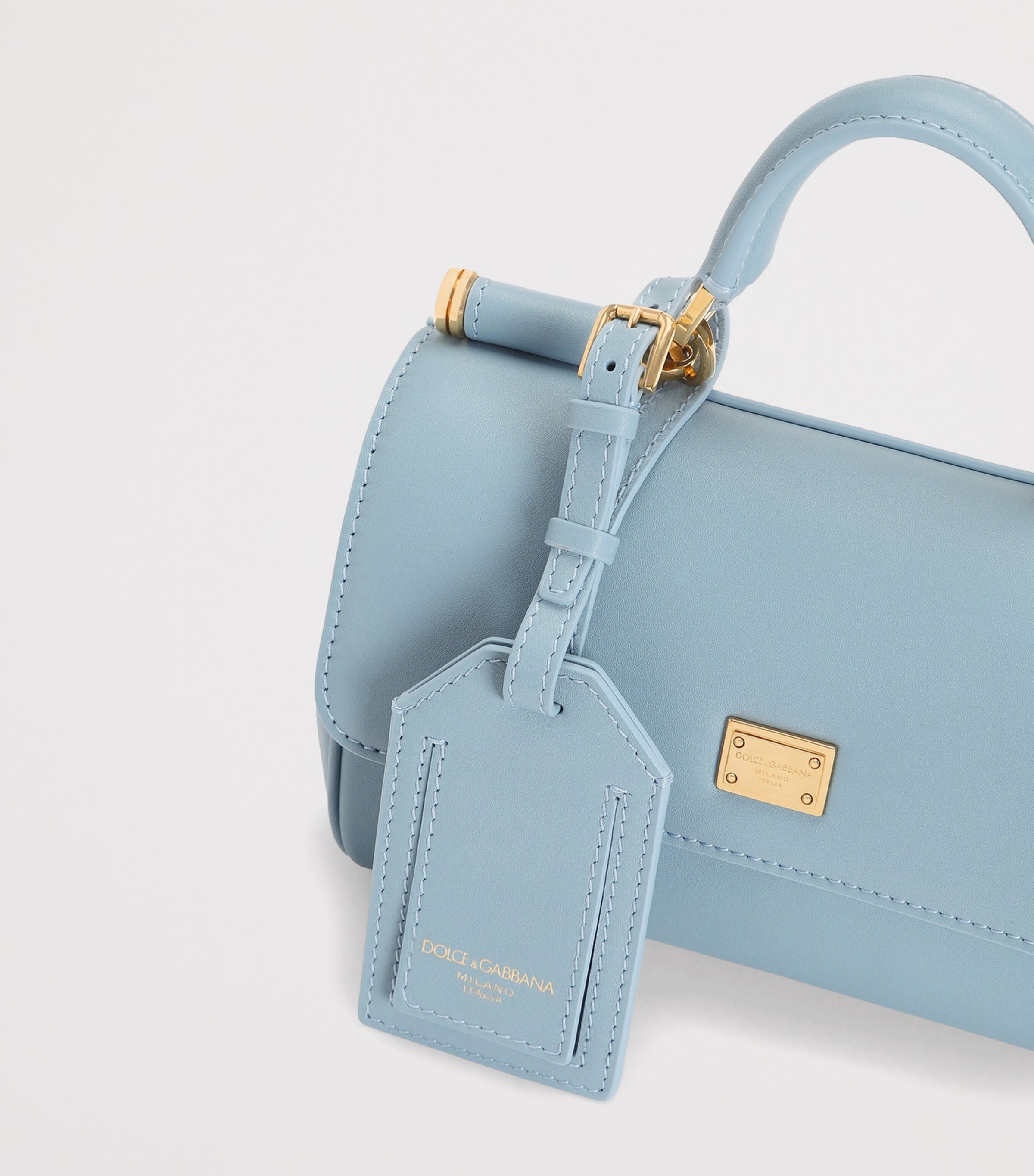 Dolce&Gabbana Plongé Calfskin My Sicily Top-Handle Bag Light Blu Image 7