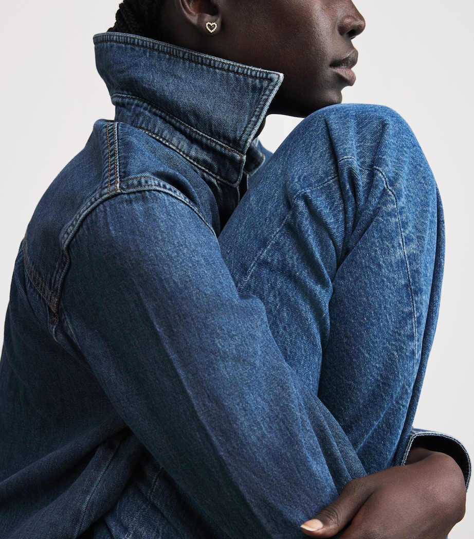 Mini Yellow Gold and Diamond Open Heart Stud Earrings YELLOW GOLD Image 5