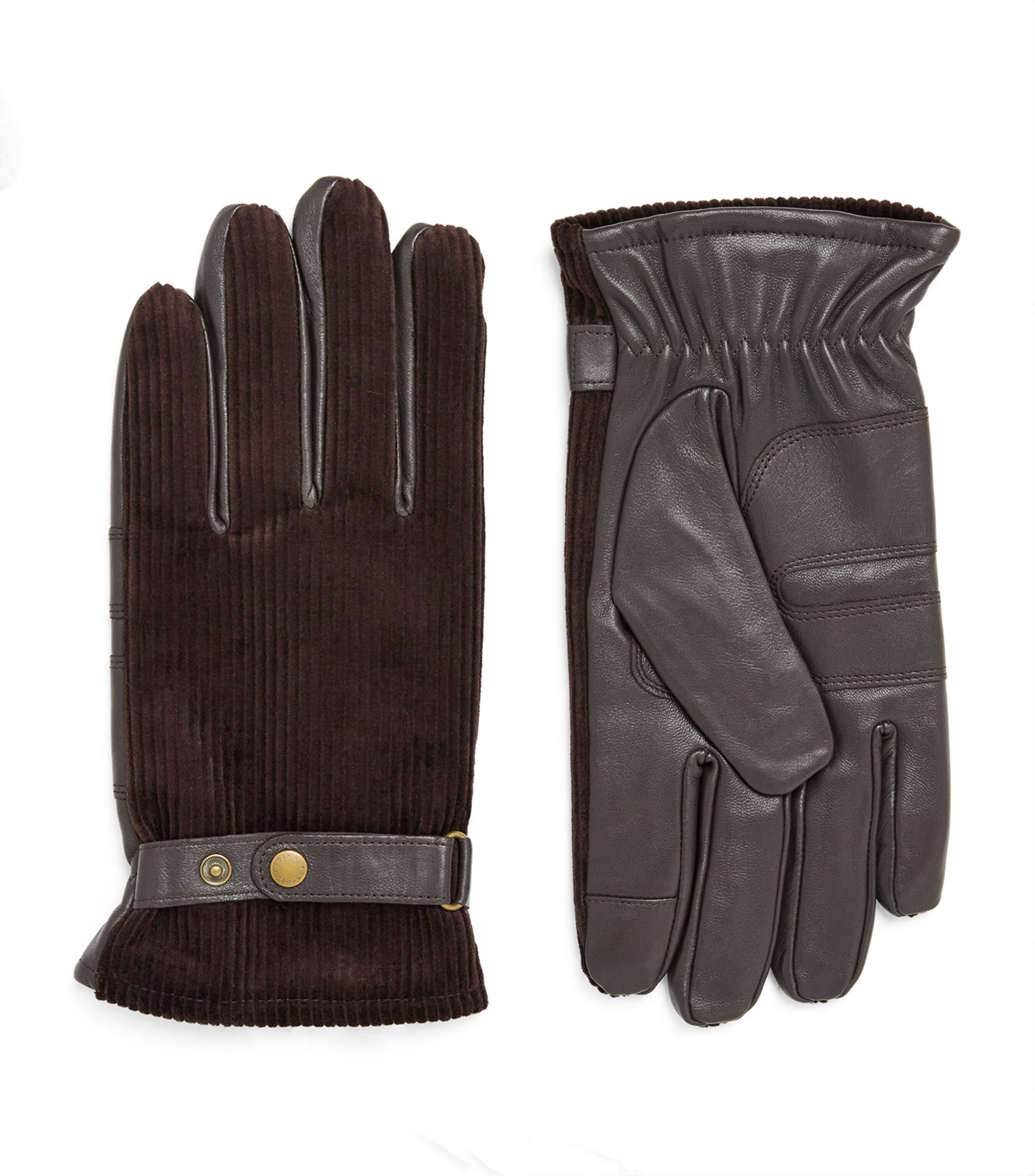 Barbour Waterproof Leather Nelson Gloves In Brown
