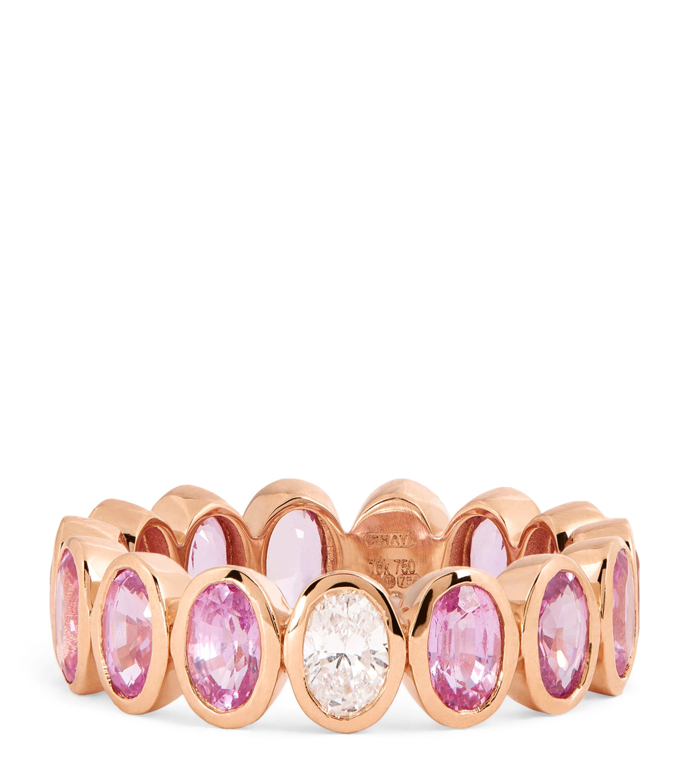 SHAY Rose Gold, Diamond and Sapphire Eternity Ring Rose Gold Image 1
