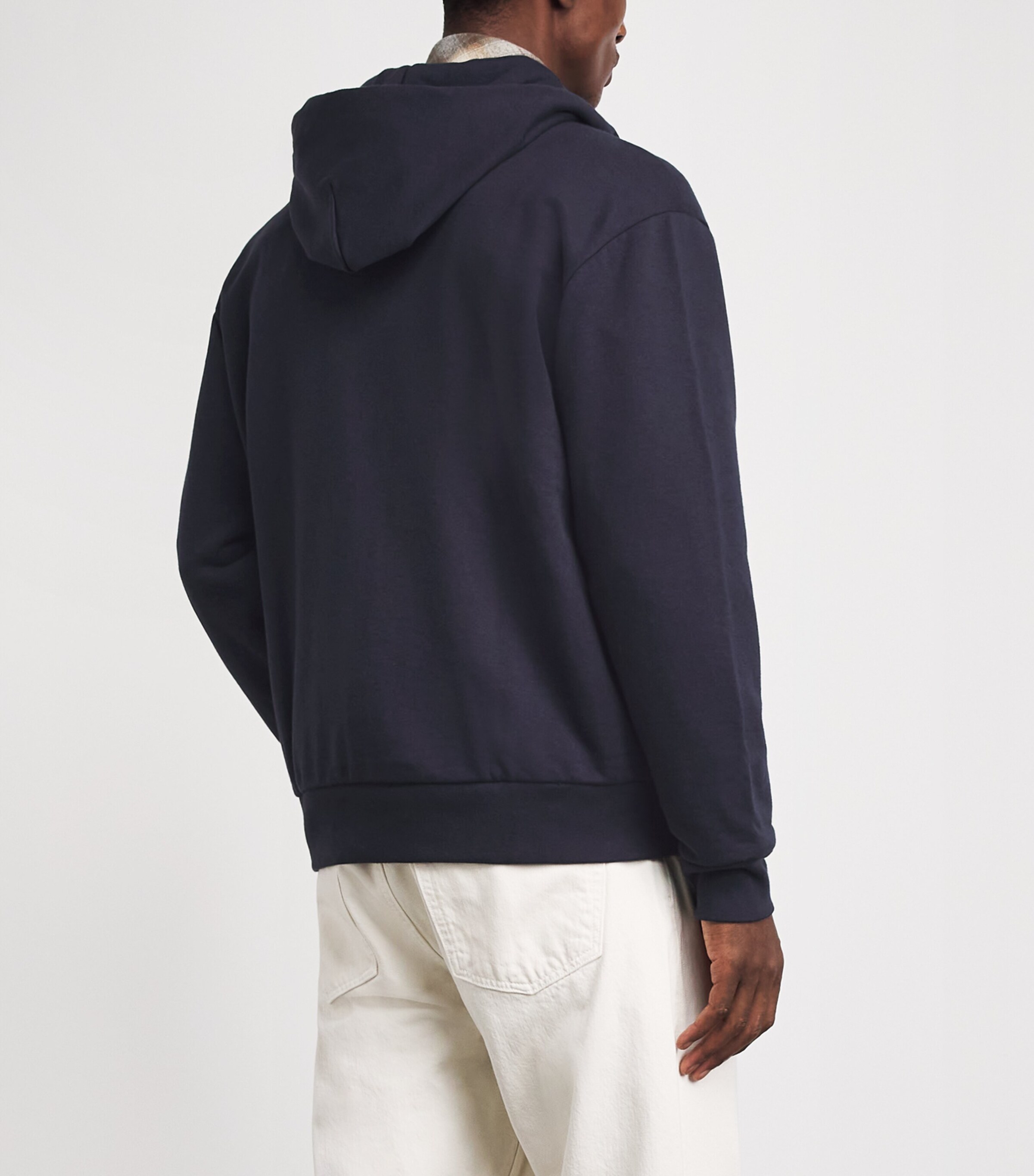 BOSS Navy Cotton-Blend High-Neck Zip Hoodie | Harrods US BOSS Navy Cotton-Blend High-Neck Zip Hoodie | Harrods US