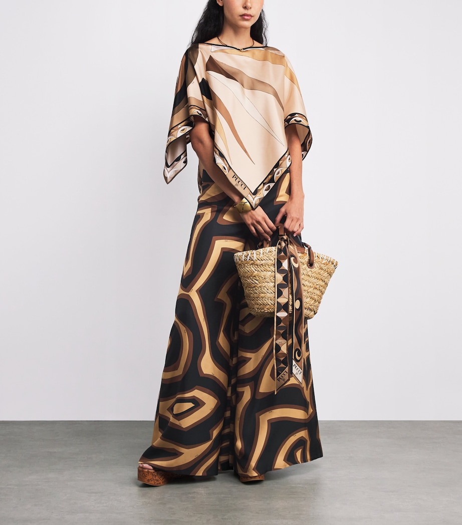 Silk Labirinto Print Trousers 049/BLACK GOLD Image 2