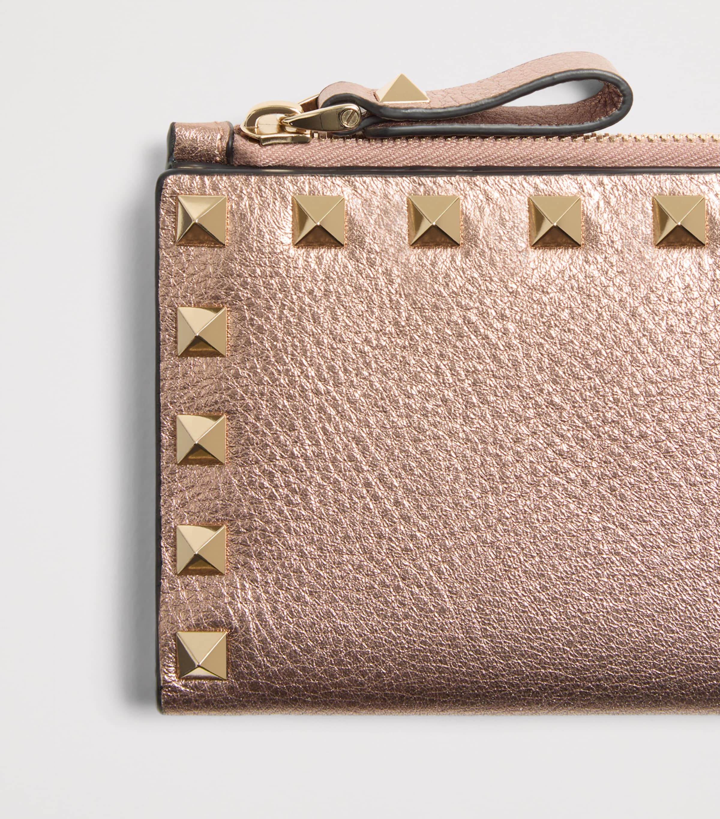 Valentino Garavani Calfskin Rockstud-Detail Card Holder Image 5