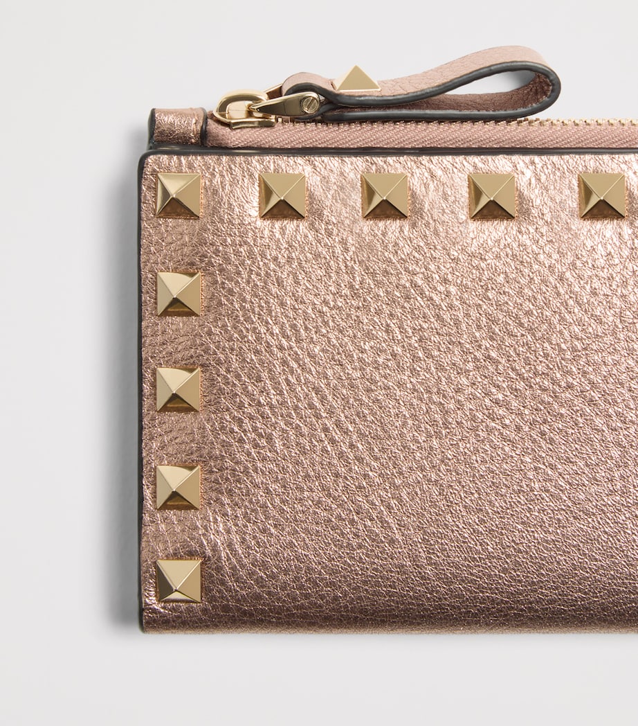 Valentino Garavani Calfskin Rockstud-Detail Card Holder Image 5
