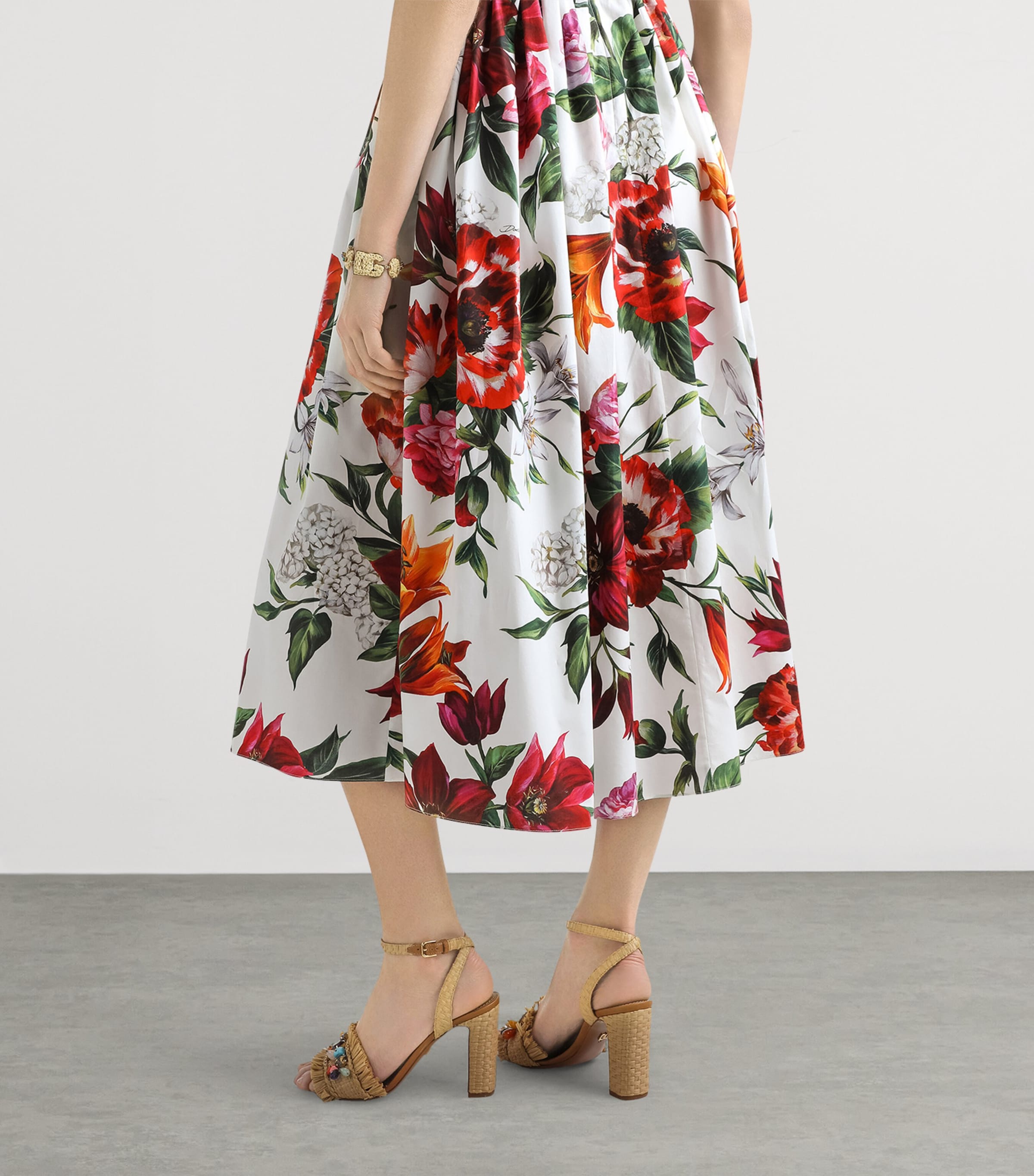 Cotton Floral Print Midi Dress HA5PB-ANEMONI Image 5