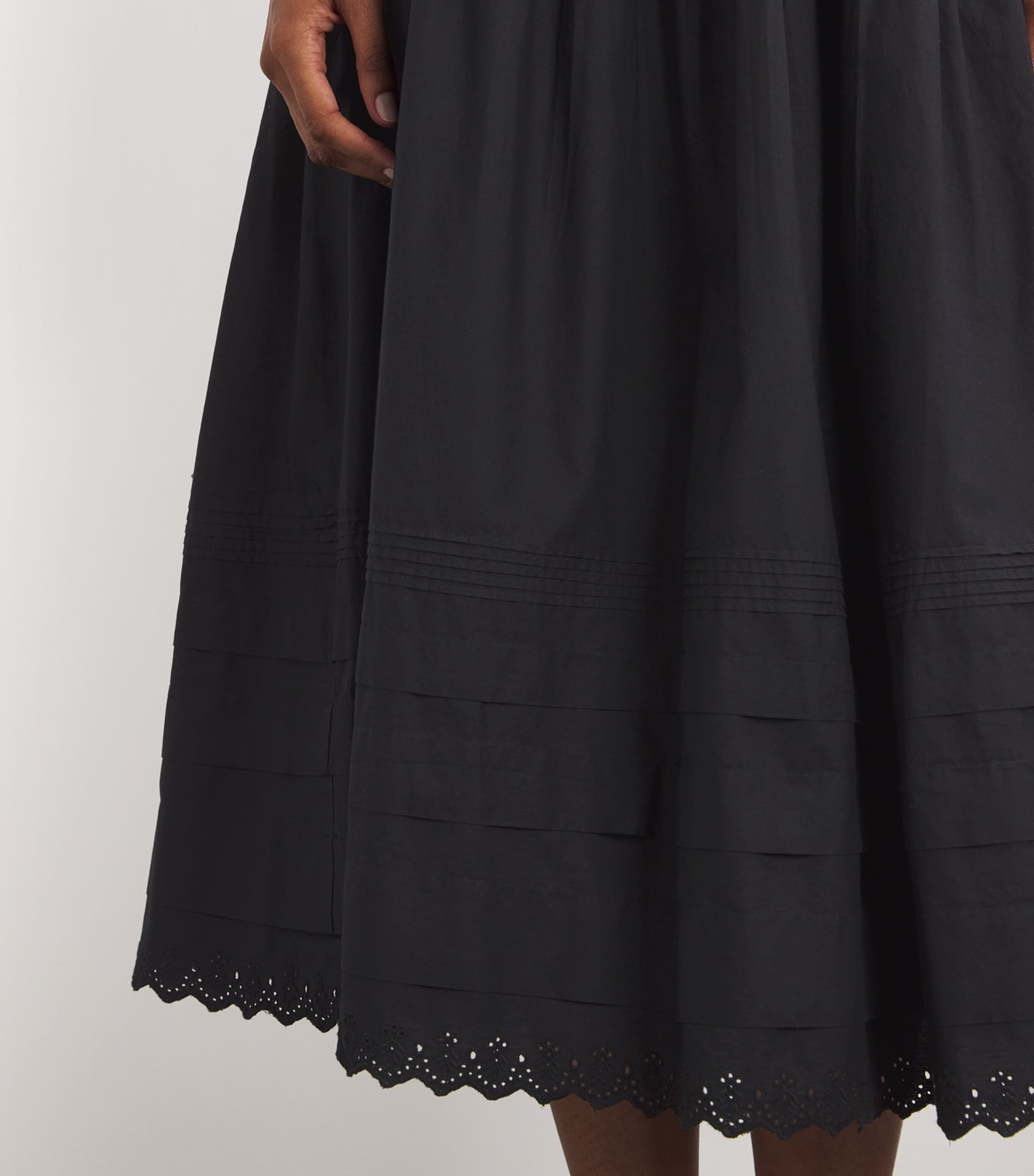 DÔEN Womens Tiered Sebastiane Midi Skirt Black Image 6