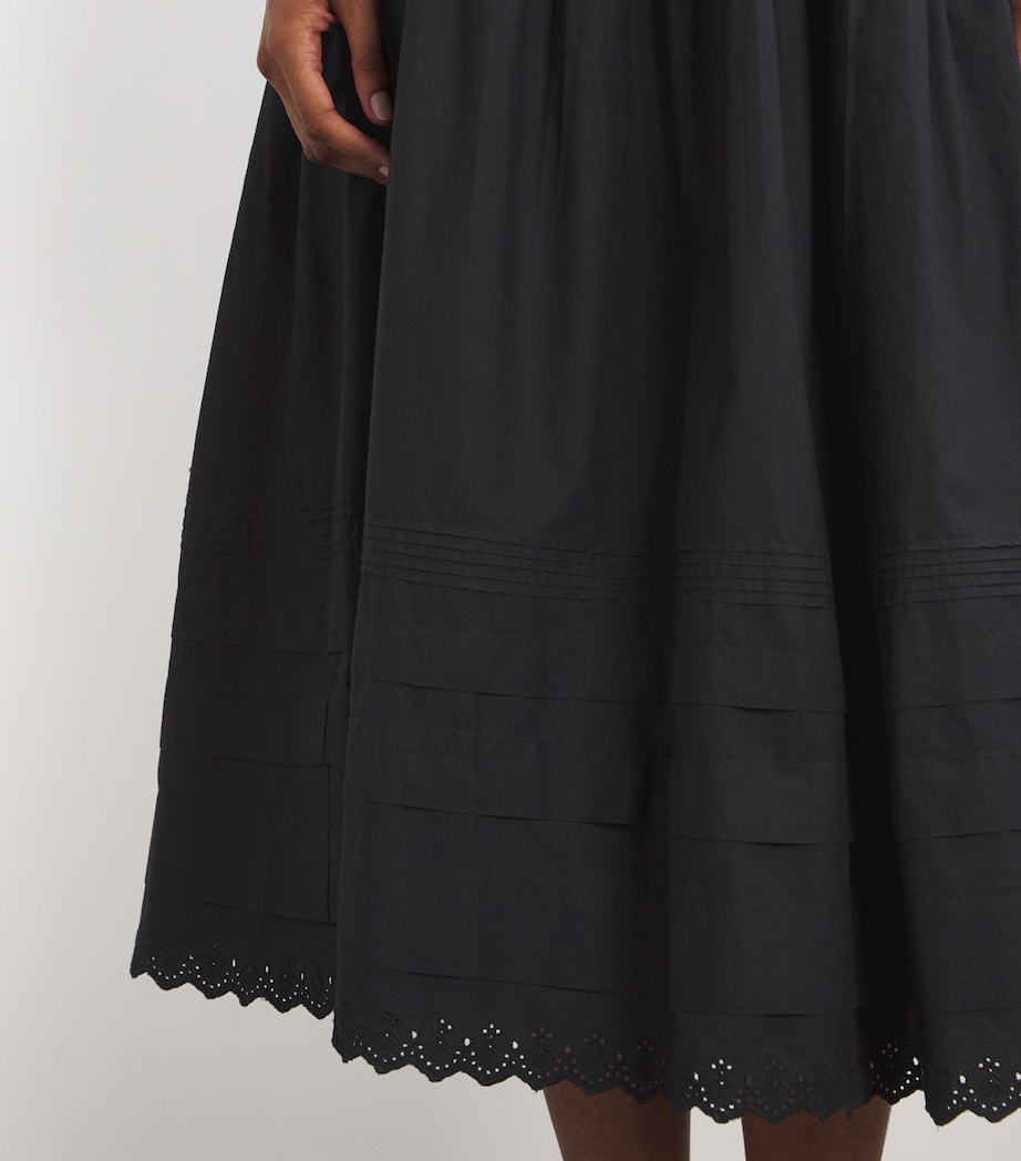 DÔEN Womens Tiered Sebastiane Midi Skirt Black Image 6