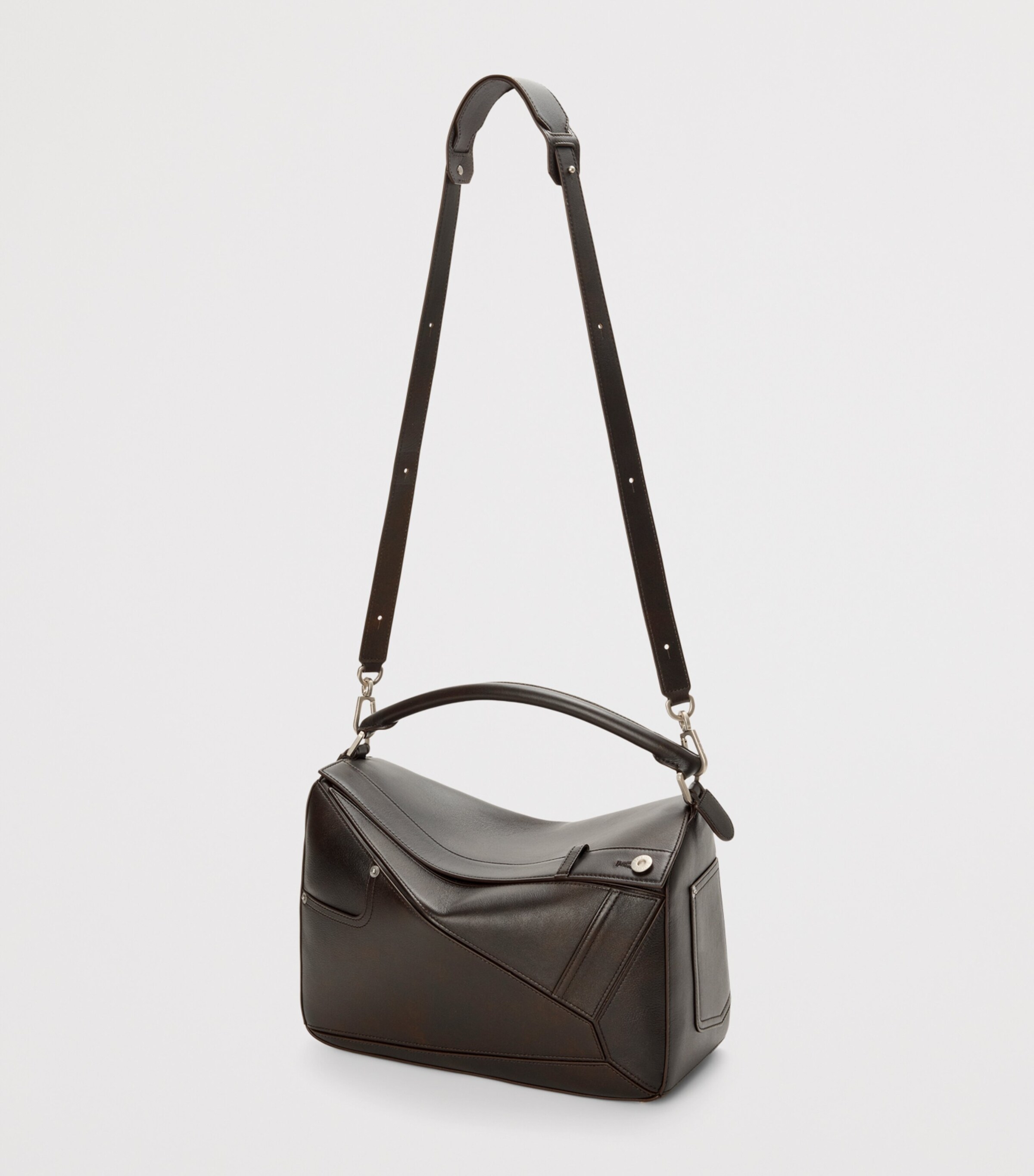 LOEWE Medium Calfskin Puzzle Panta Top-Handle Bag Vintage Brown Image 5