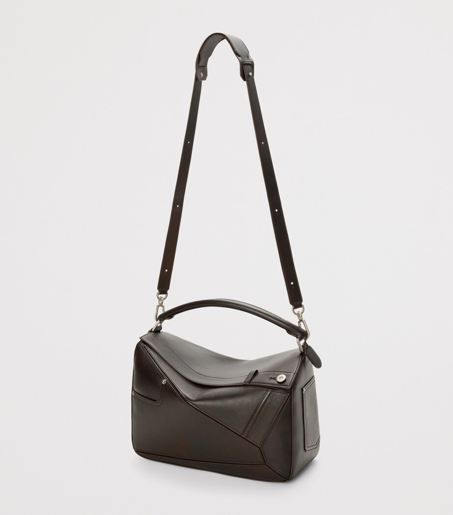 LOEWE Medium Calfskin Puzzle Panta Top-Handle Bag Vintage Brown Image 5