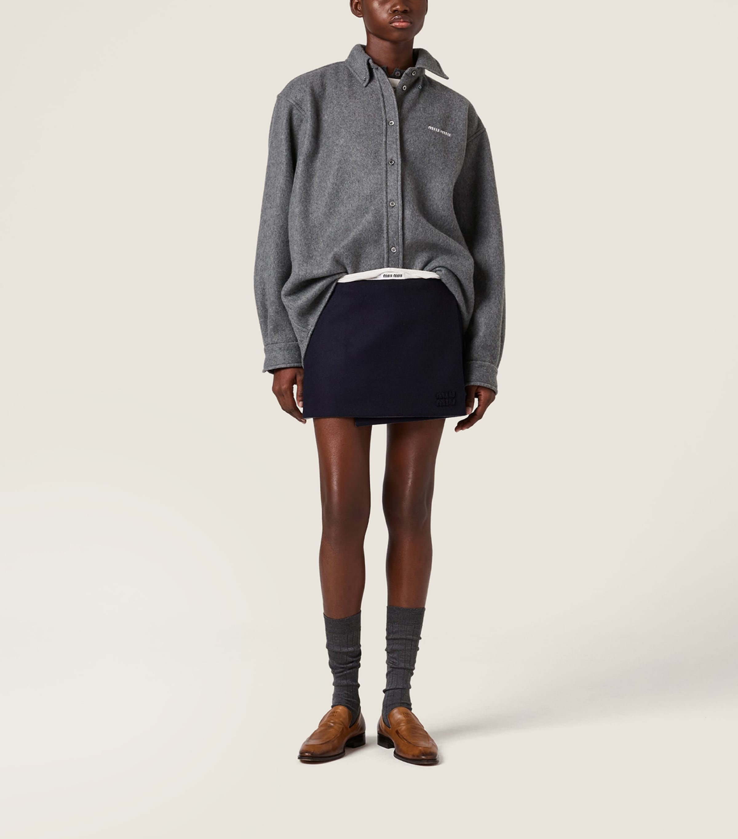 Miu Miu Womens Fleece Logo Shirt Image 2