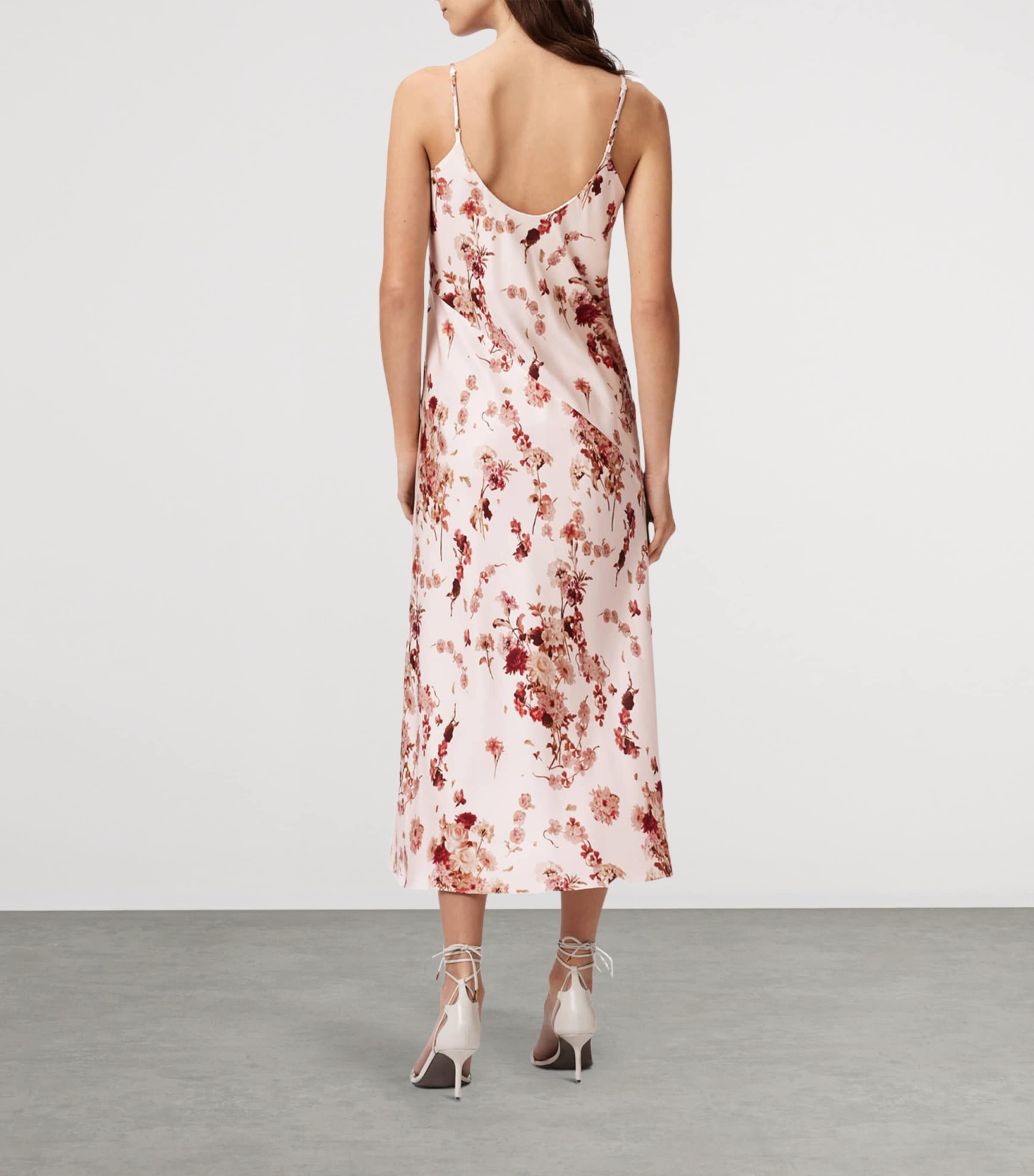 AllSaints Womens Silk-Blend Melody Slip Dress Armada Soft Pink Image 4