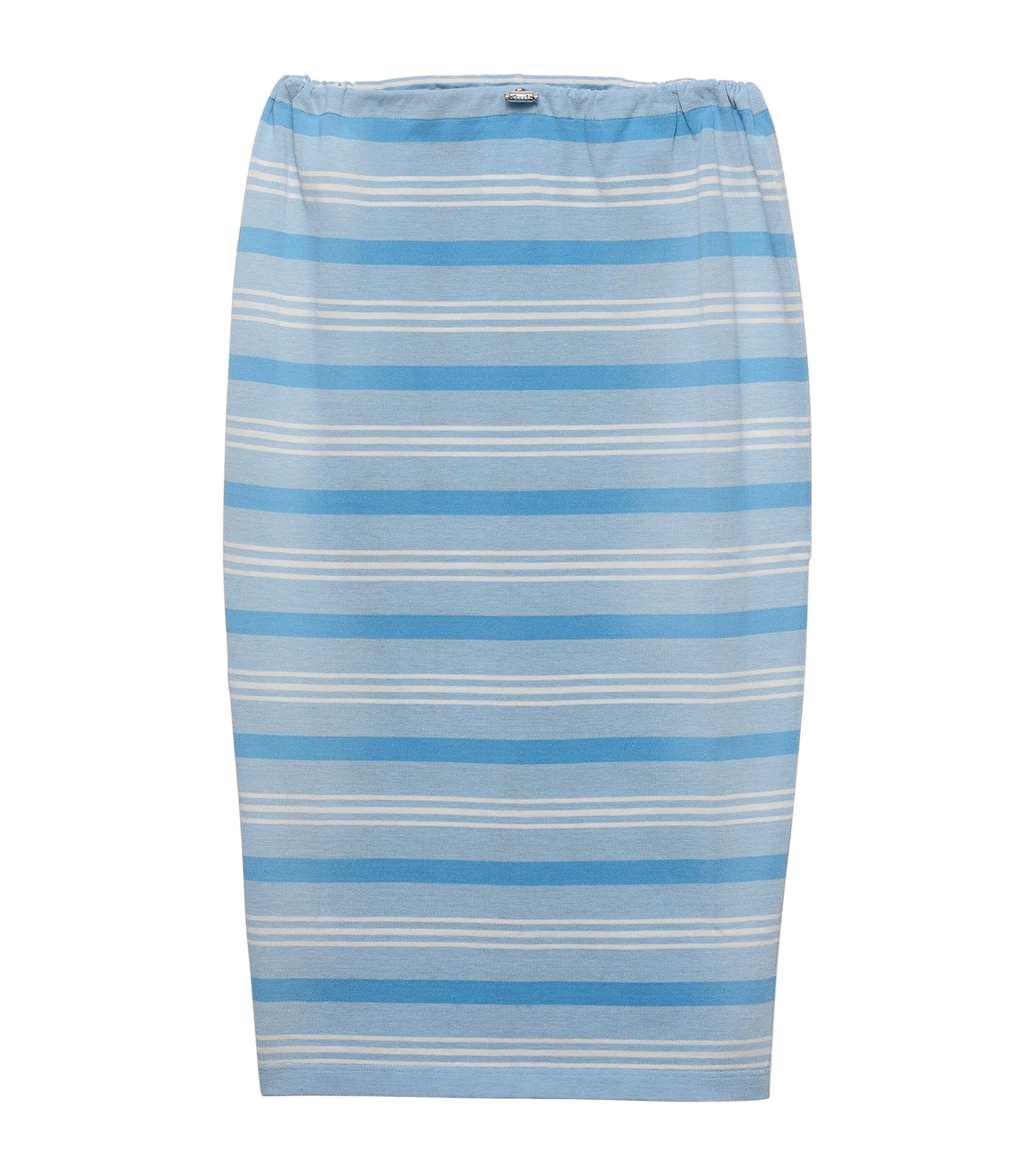 Prada Womens Cotton Piqué Stripe Midi Skirt Image 1