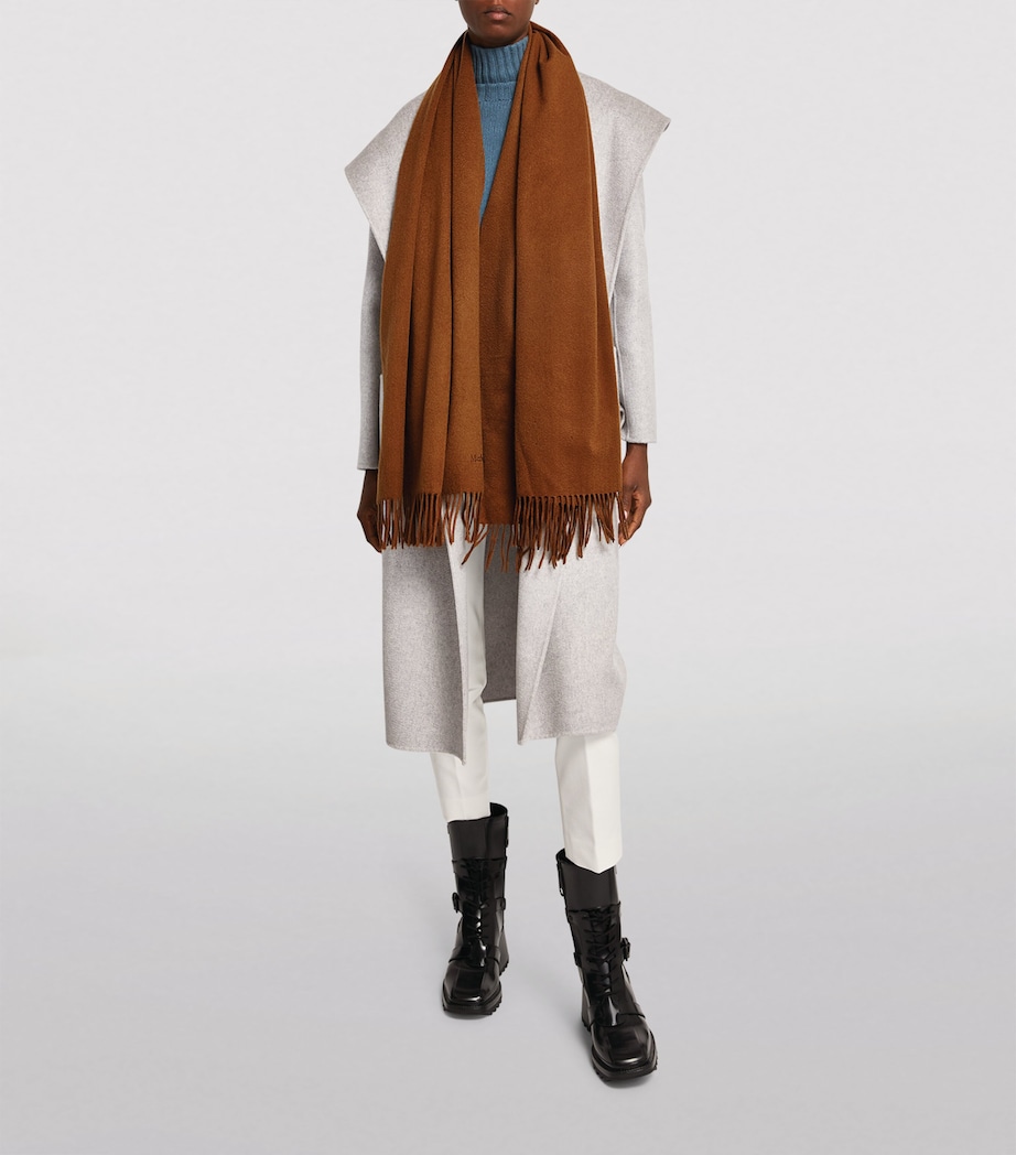 Cashmere Fringed Scarf TOBACCO Image 2