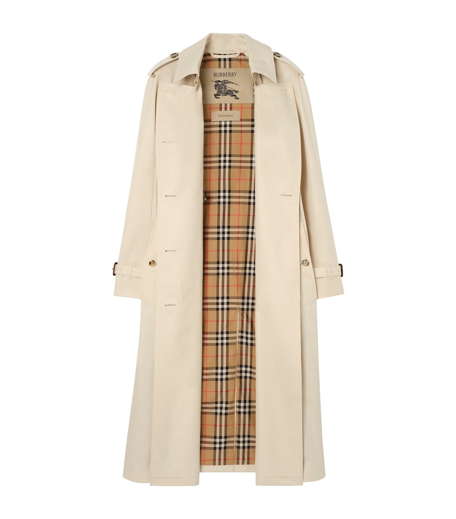 Burberry Womens Gabardine Waterloo Heritage Trench Coat Stone Beige Image 3