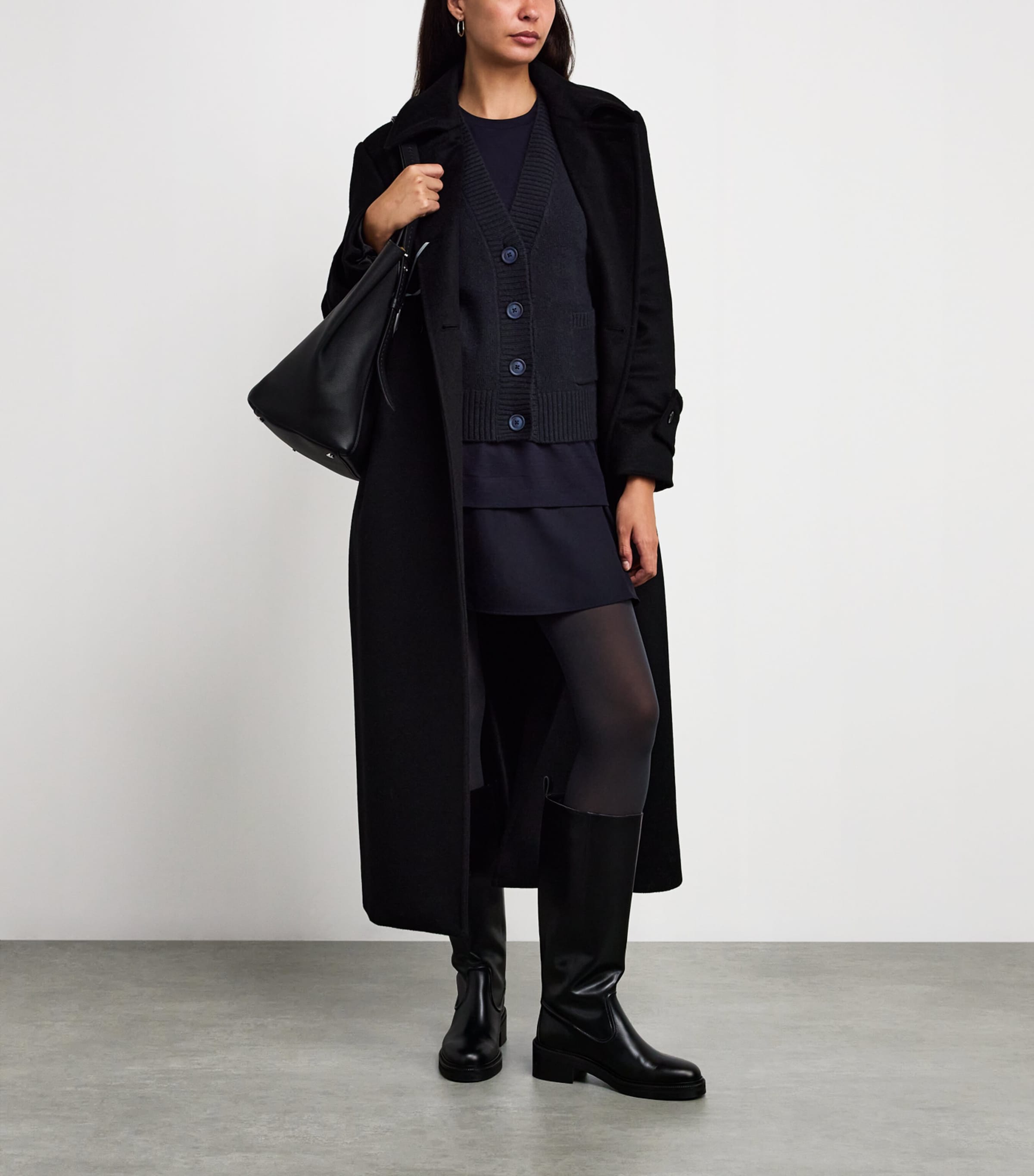 Wool-Cashmere V-Neck Cardigan NAVY Image 2