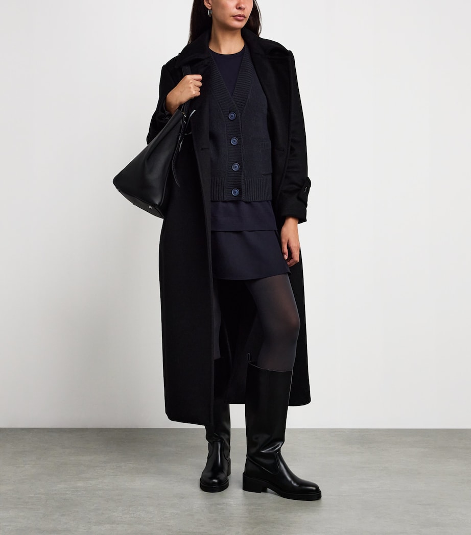 Wool-Cashmere V-Neck Cardigan NAVY Image 2