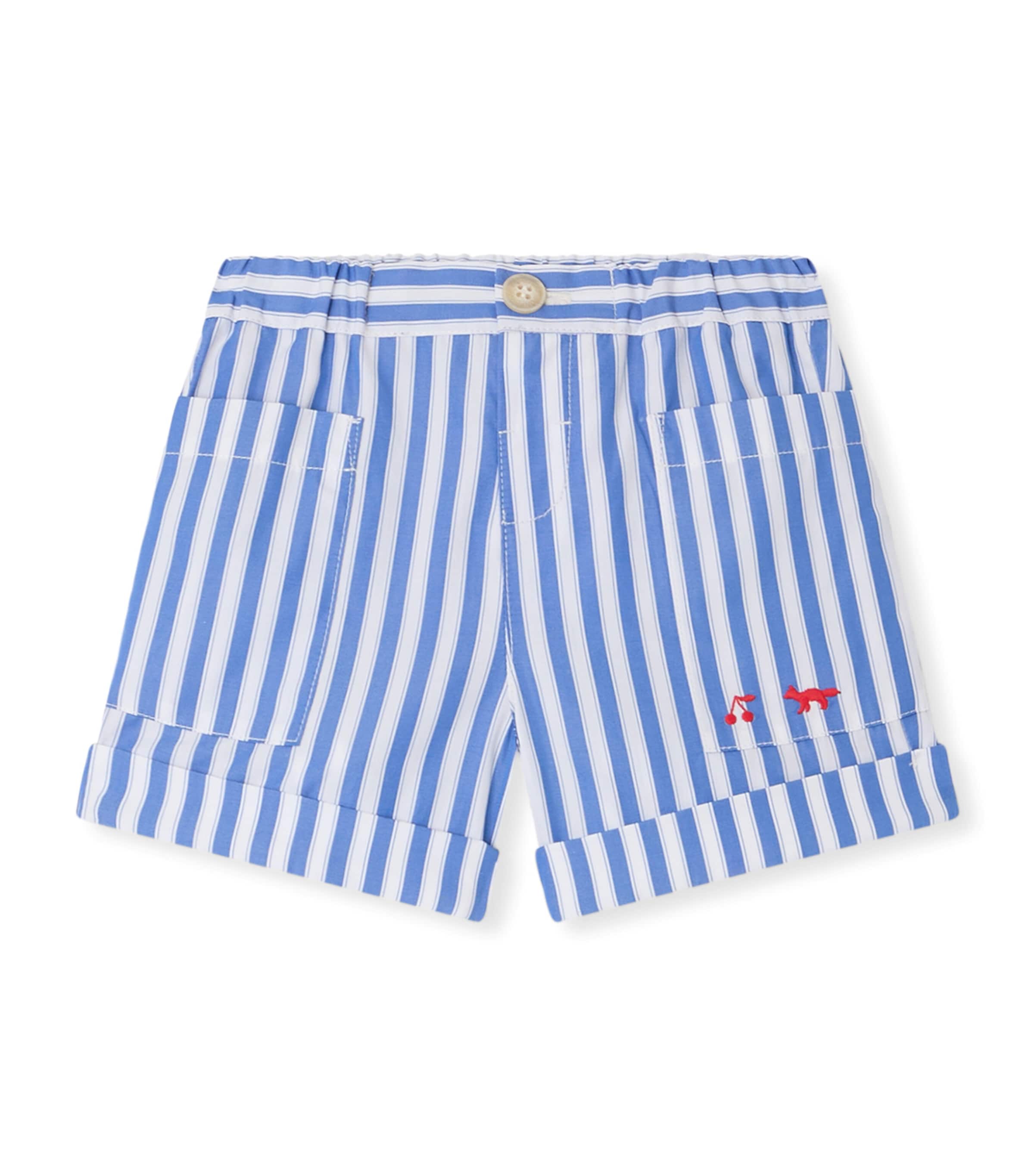 Bonpoint x Maison Kitsuné Stripe Shorts (6-36 Months) Ra Bleu De Prusse Image 1