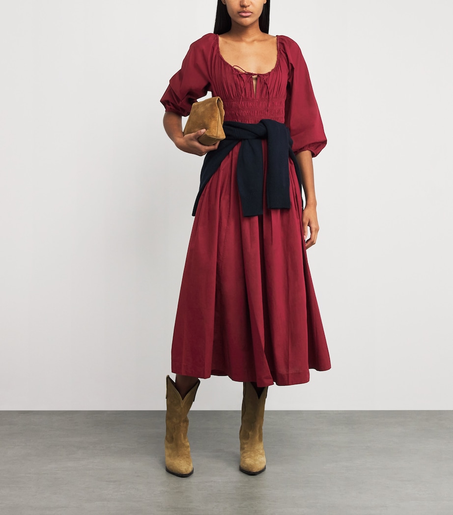 Organic Cotton Quintessa Midi Dress DEEP CRIMSON Image 2