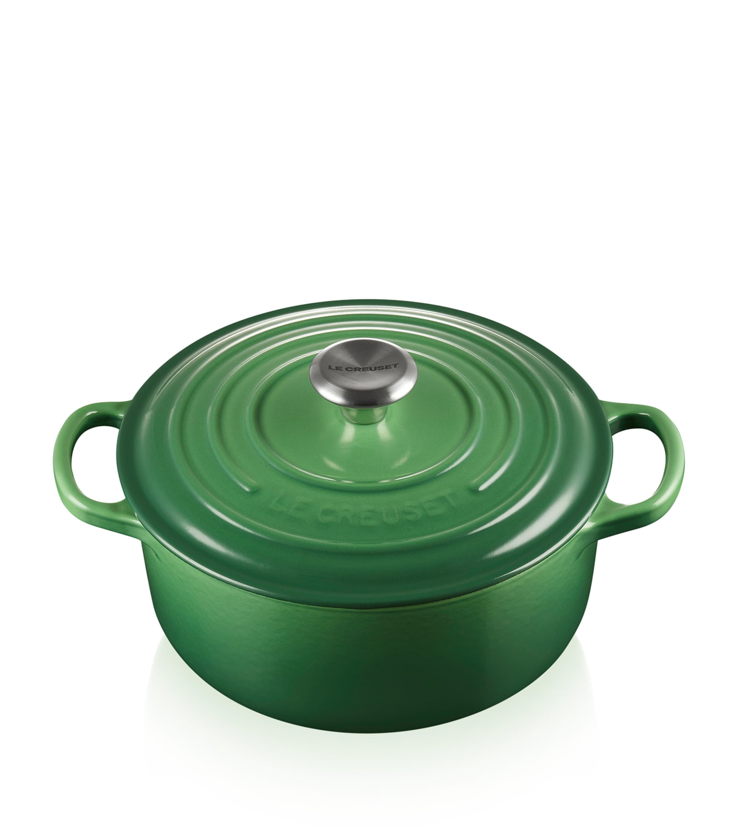 Shop Le Creuset Cast Iron Round Casserole Dish In Green