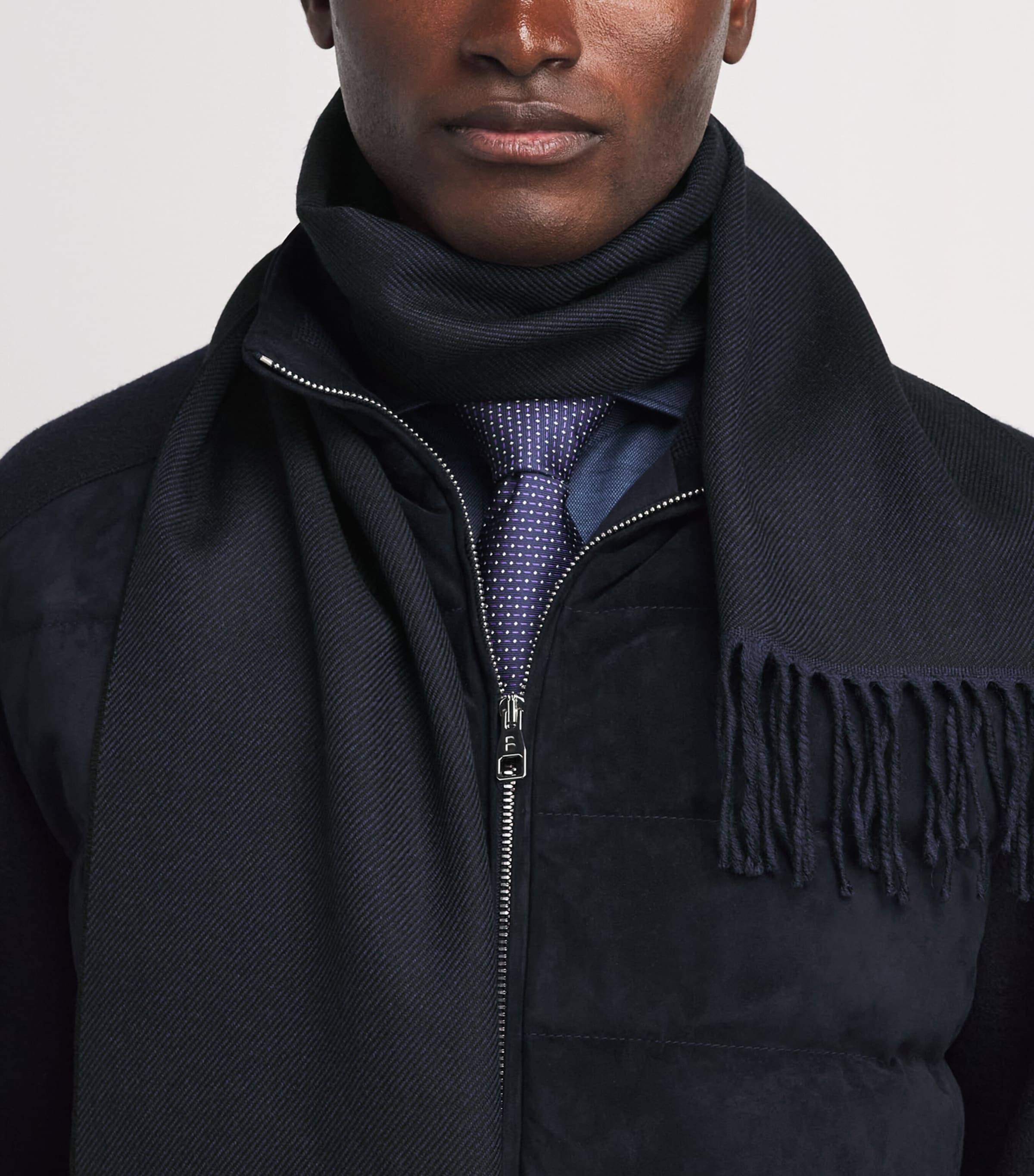 Eton Merino Wool Scarf Navy Blue Image 2