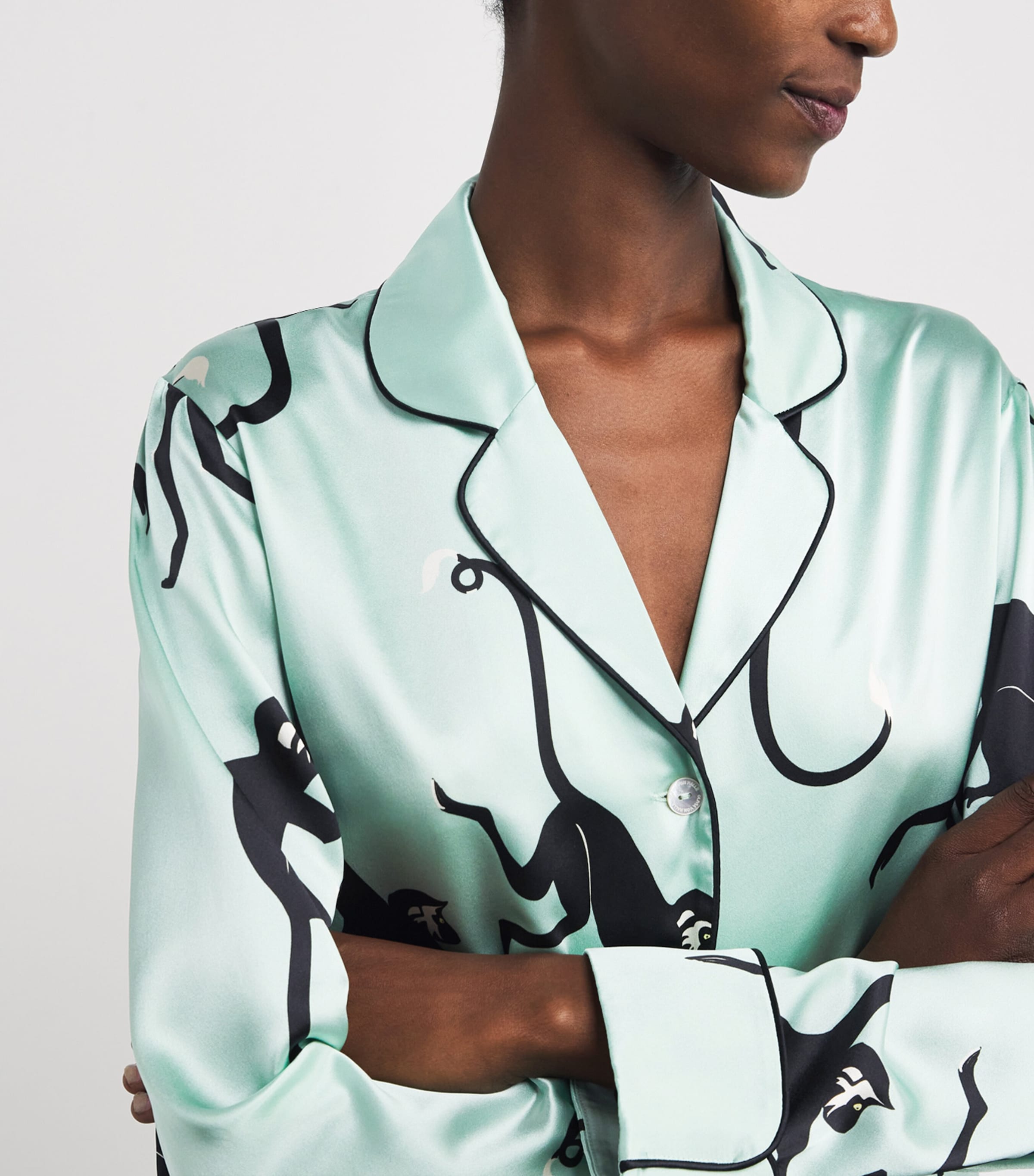 Silk Monkey Print Lila Pyjama Set MONIKA Image 6