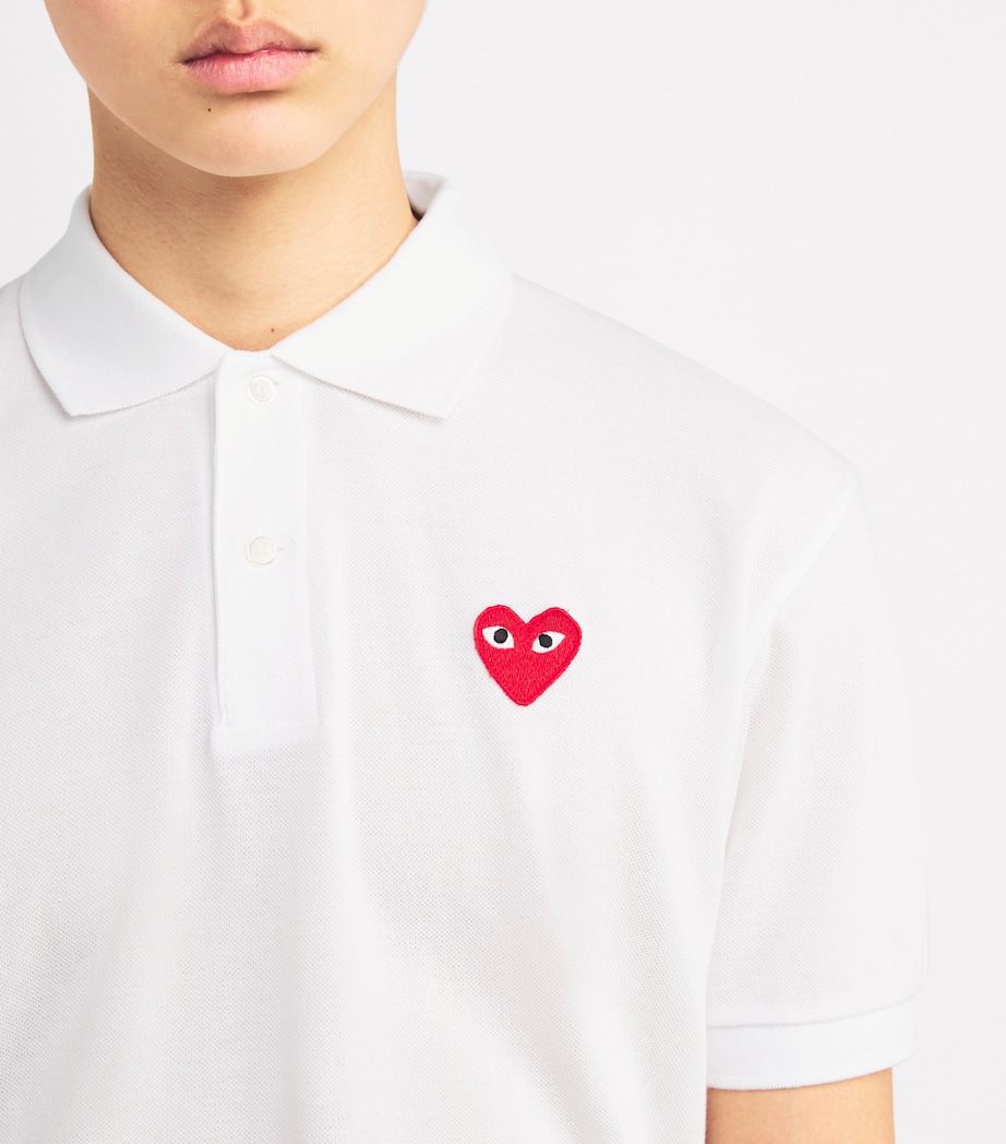 Heart Logo Polo Shirt WHITE Image 6