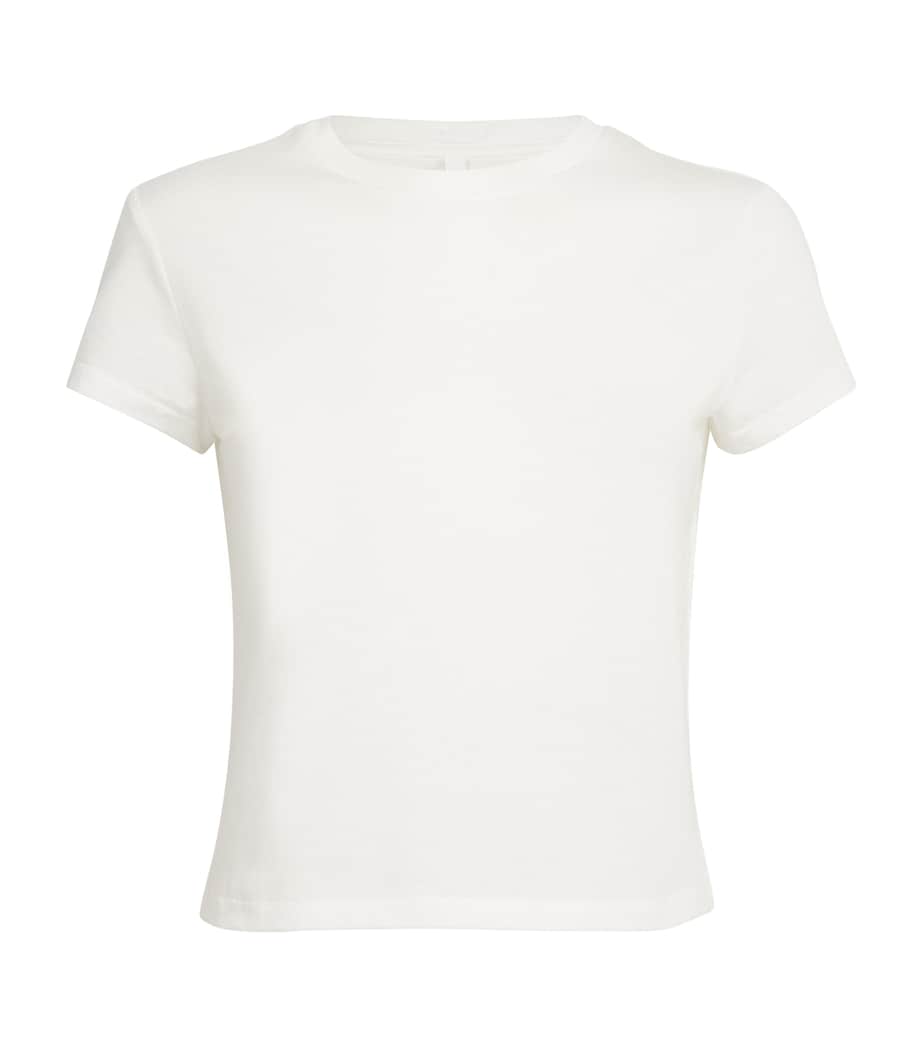 Cotton-Blend Shrunken T-Shirt SNOW Image 1