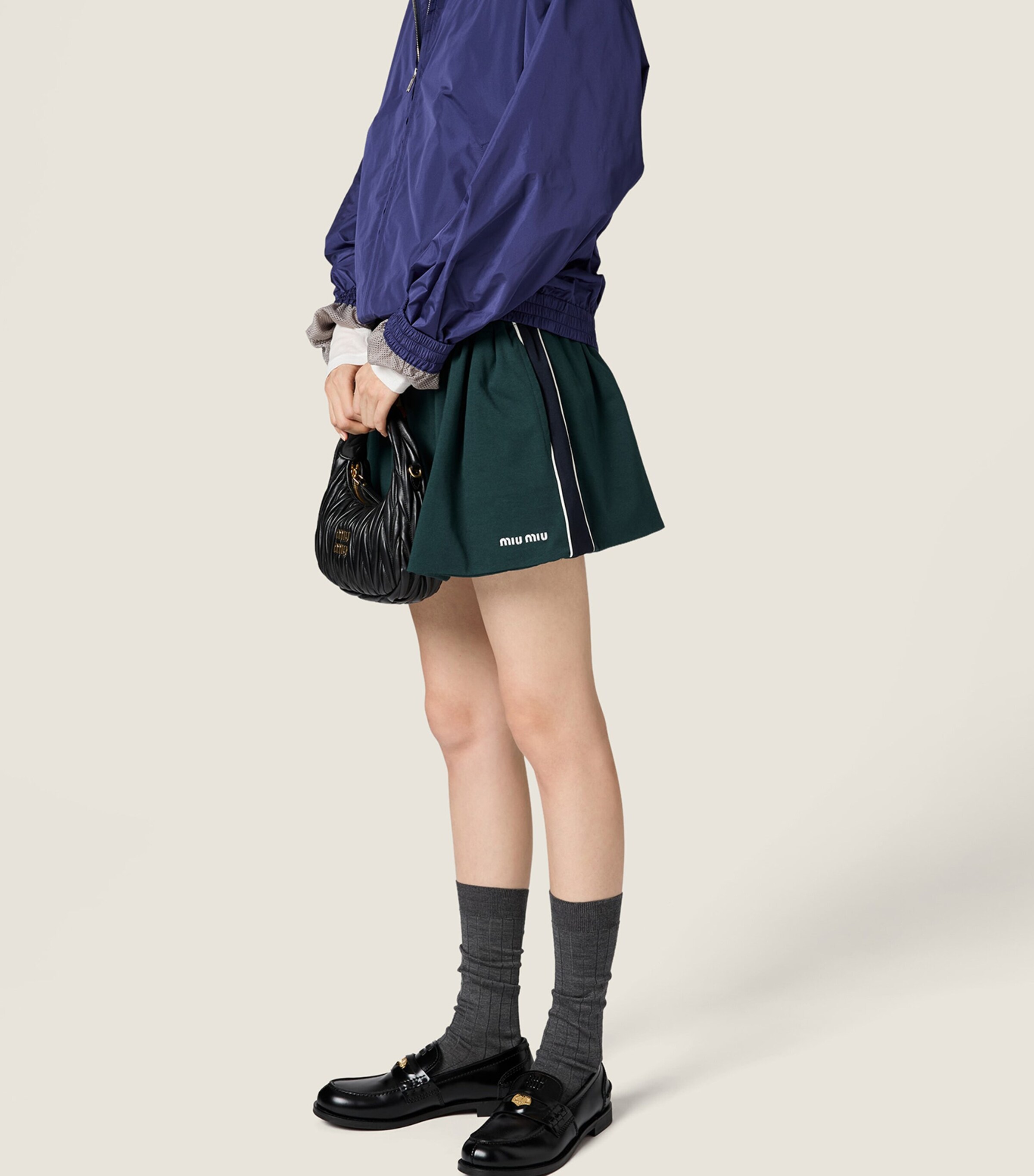 Miu Miu Womens Cotton Jersey Mini Skirt Image 5