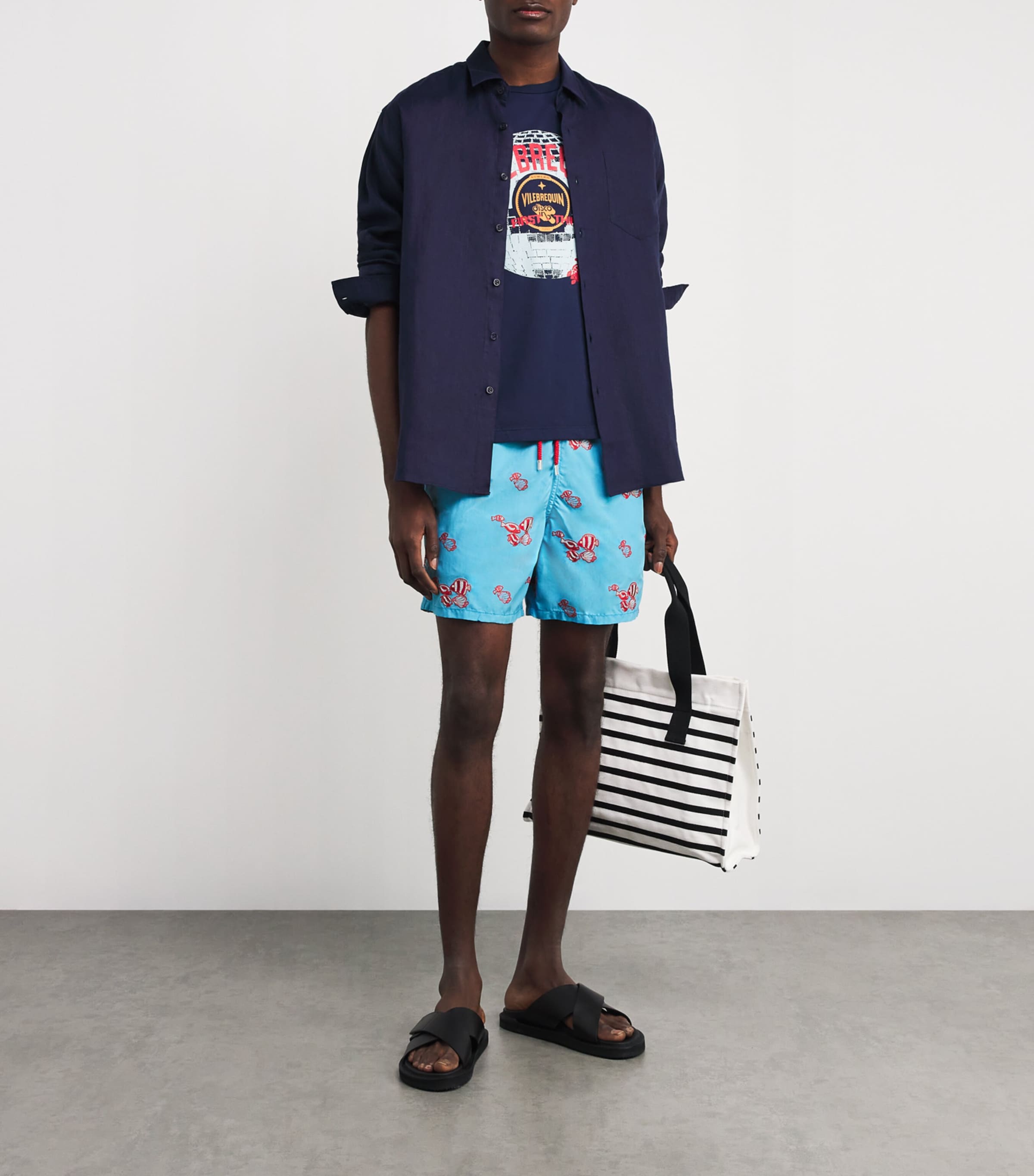 Fishy Vibes Embroidered Mistral Swim Shorts 612TOPAZE BLEUE Image 2