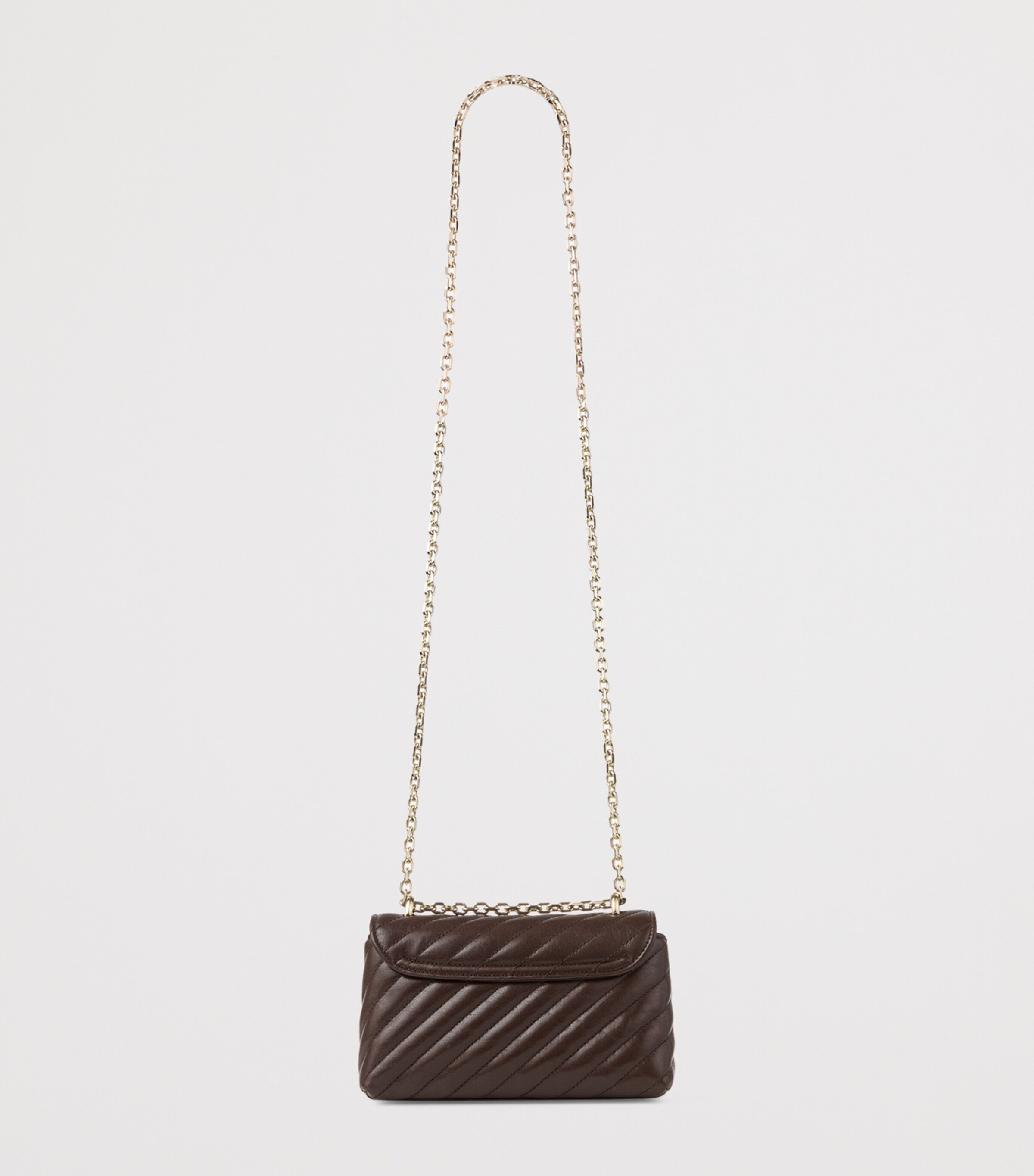 Jimmy Choo Leather Curve Cross-Body Bag Chocolate/shiny Gold Image 5
