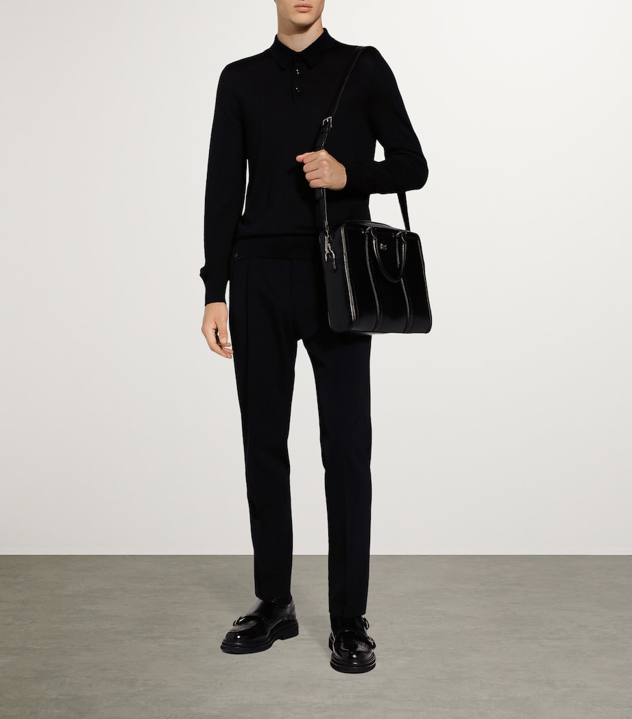 Calfskin Briefcase 80999-BLACK Image 2