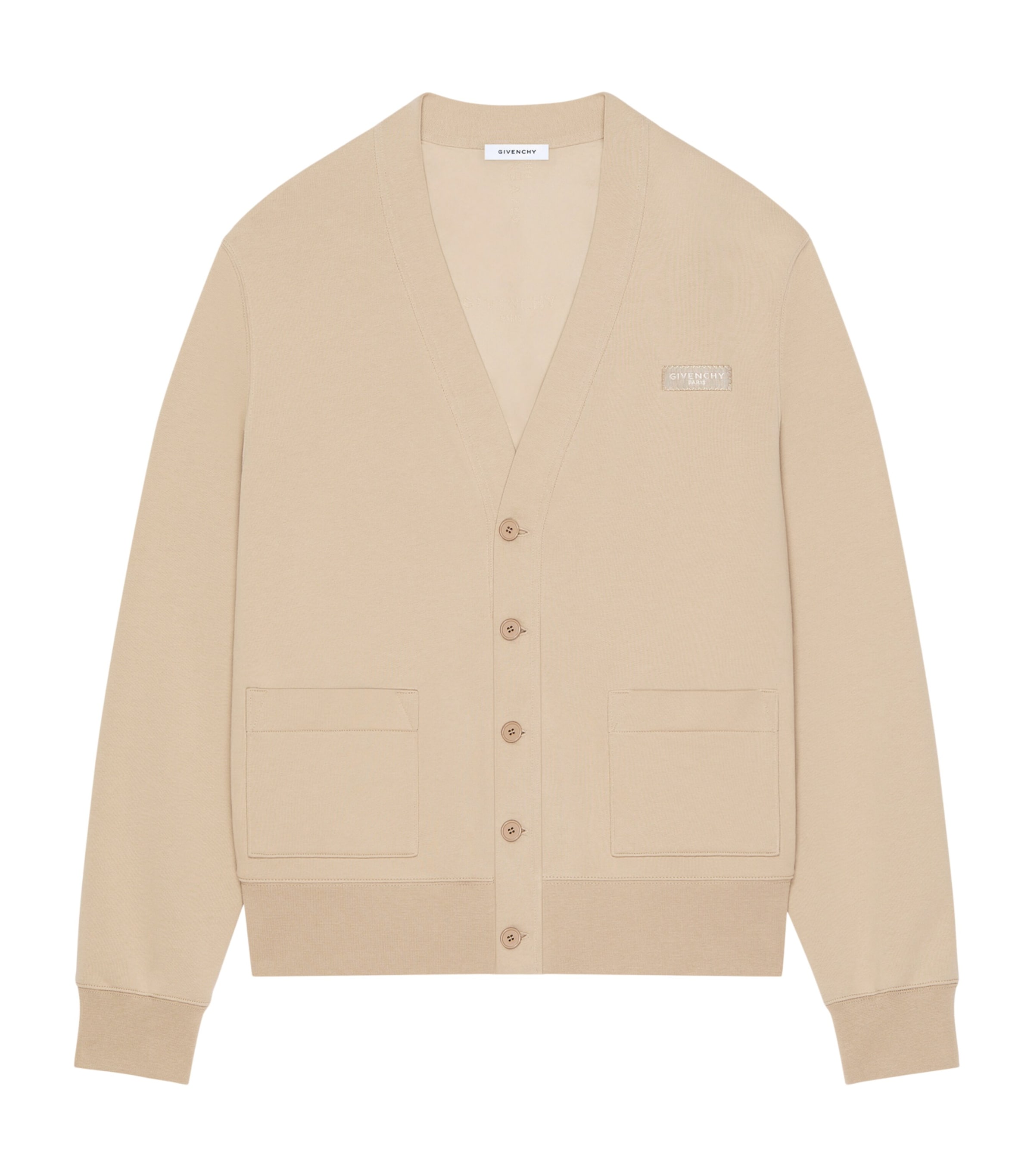 Givenchy Mens Cotton Logo-Tab Cardigan Image 1