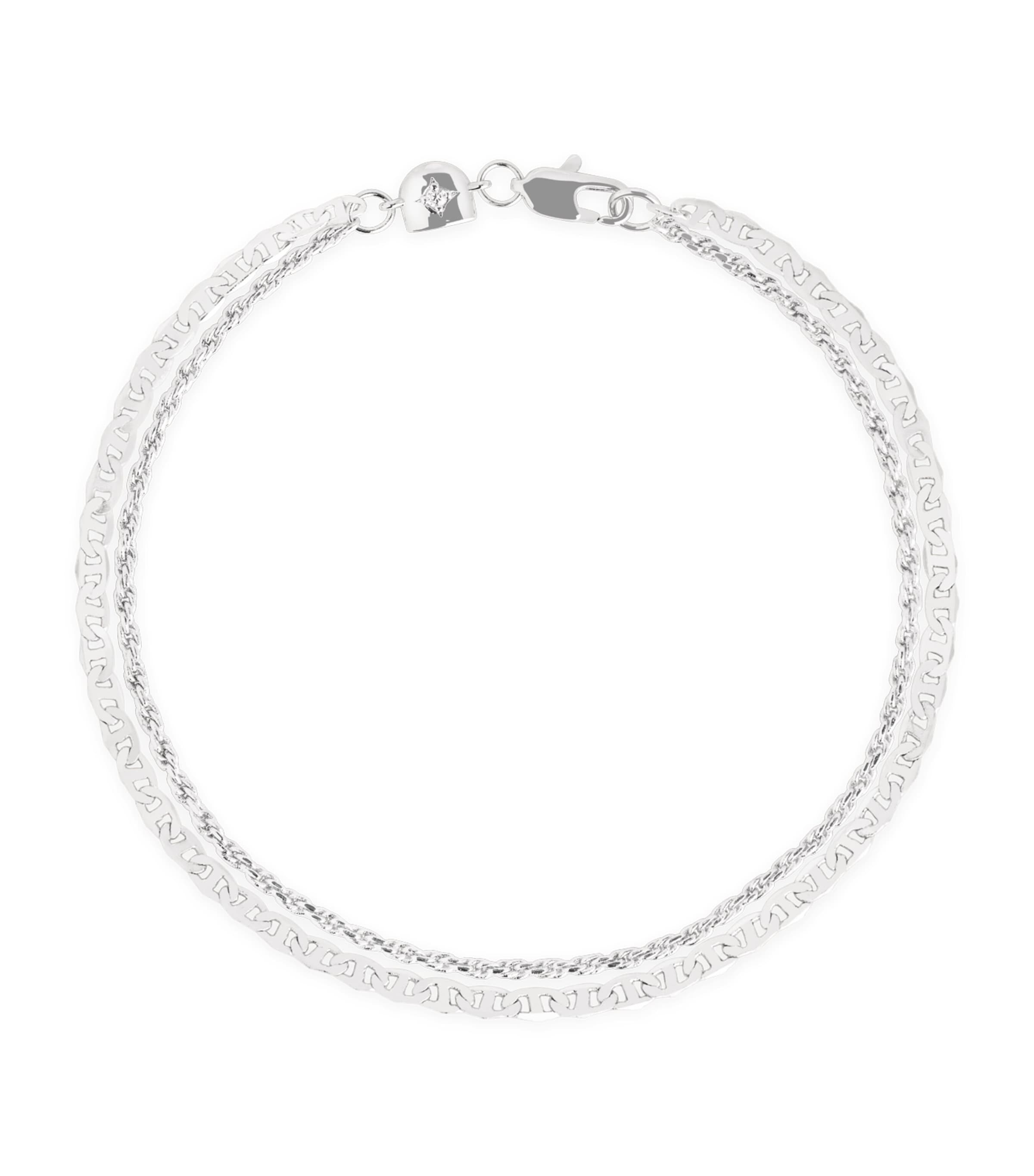 Astrid & Miyu Illusion Duo Chain Bracelet Silver Image 1