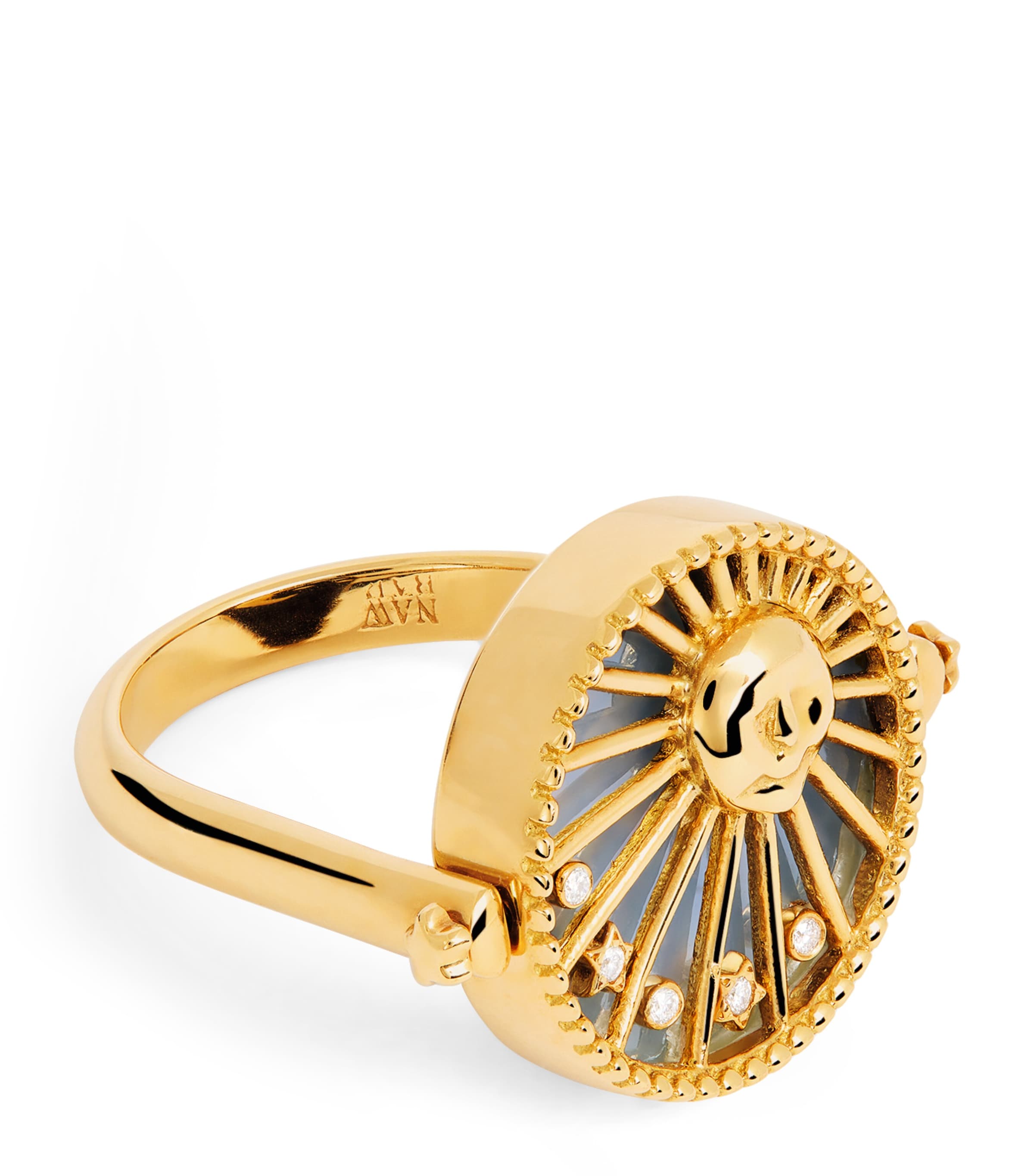 L'atelier Nawbar Yellow Gold And Diamond Amulets Of Light Ring In Gold